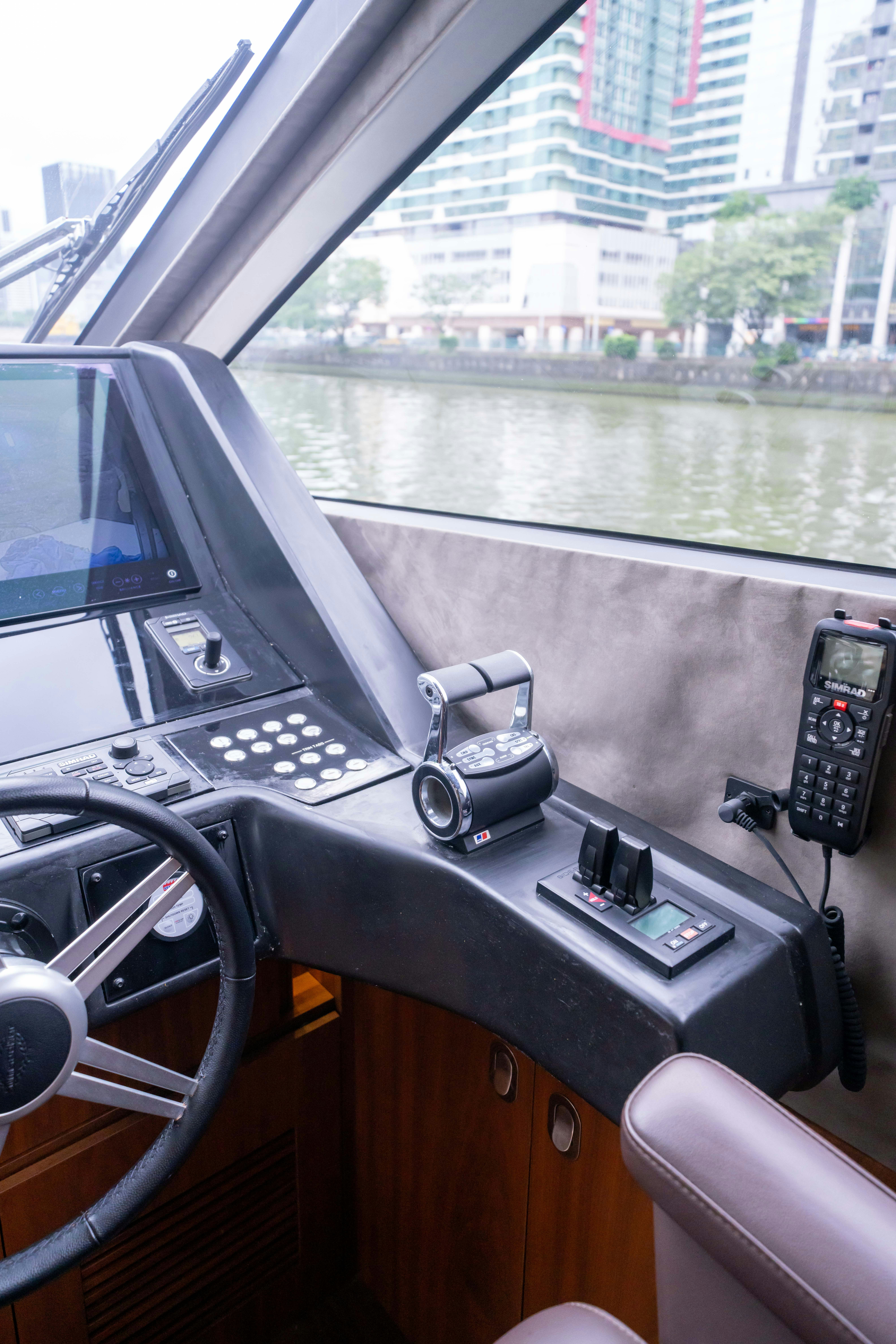 inside of a car aboard DRAGON Yacht for Sale