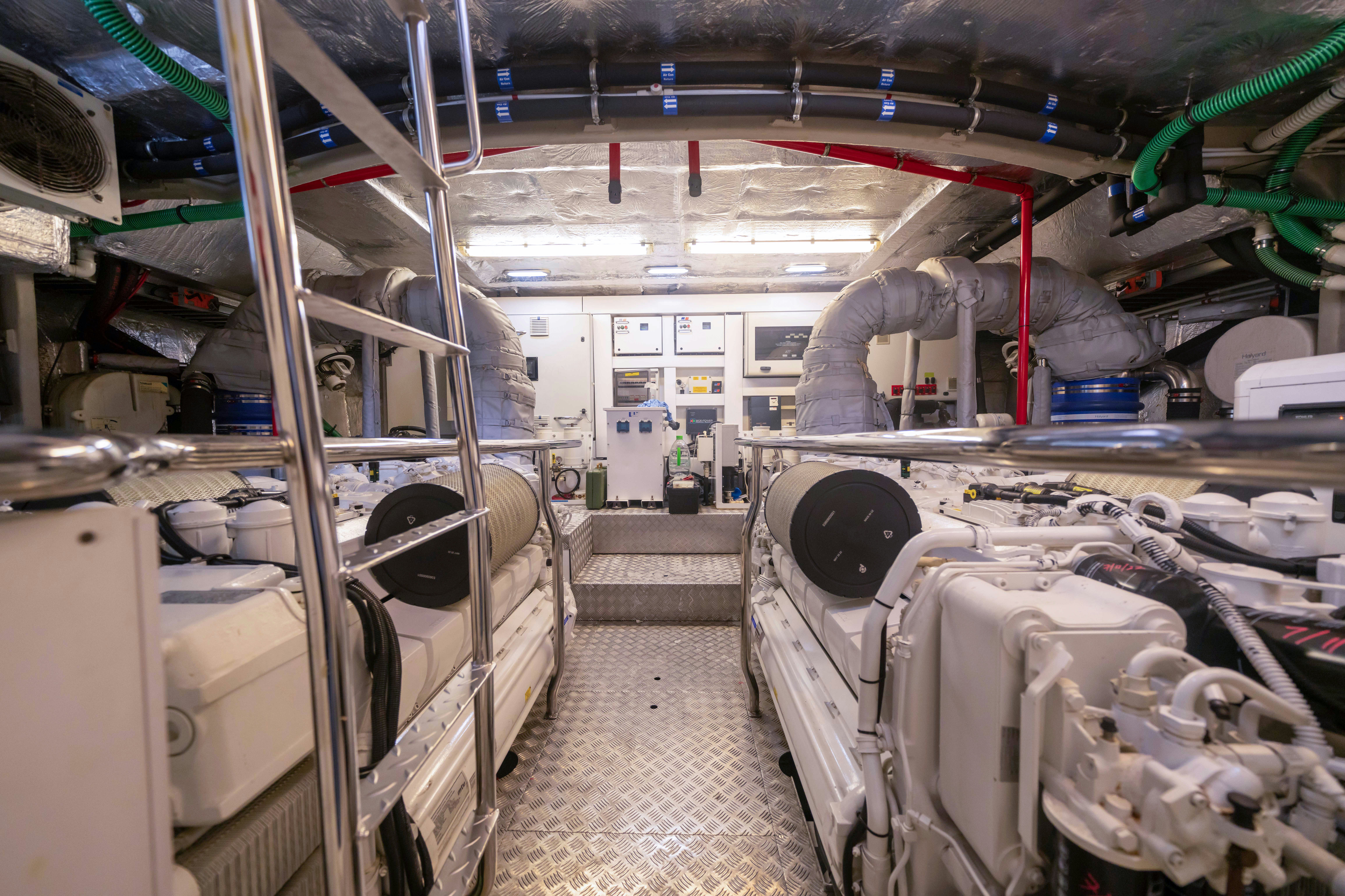 a large room with large machines aboard DRAGON Yacht for Sale