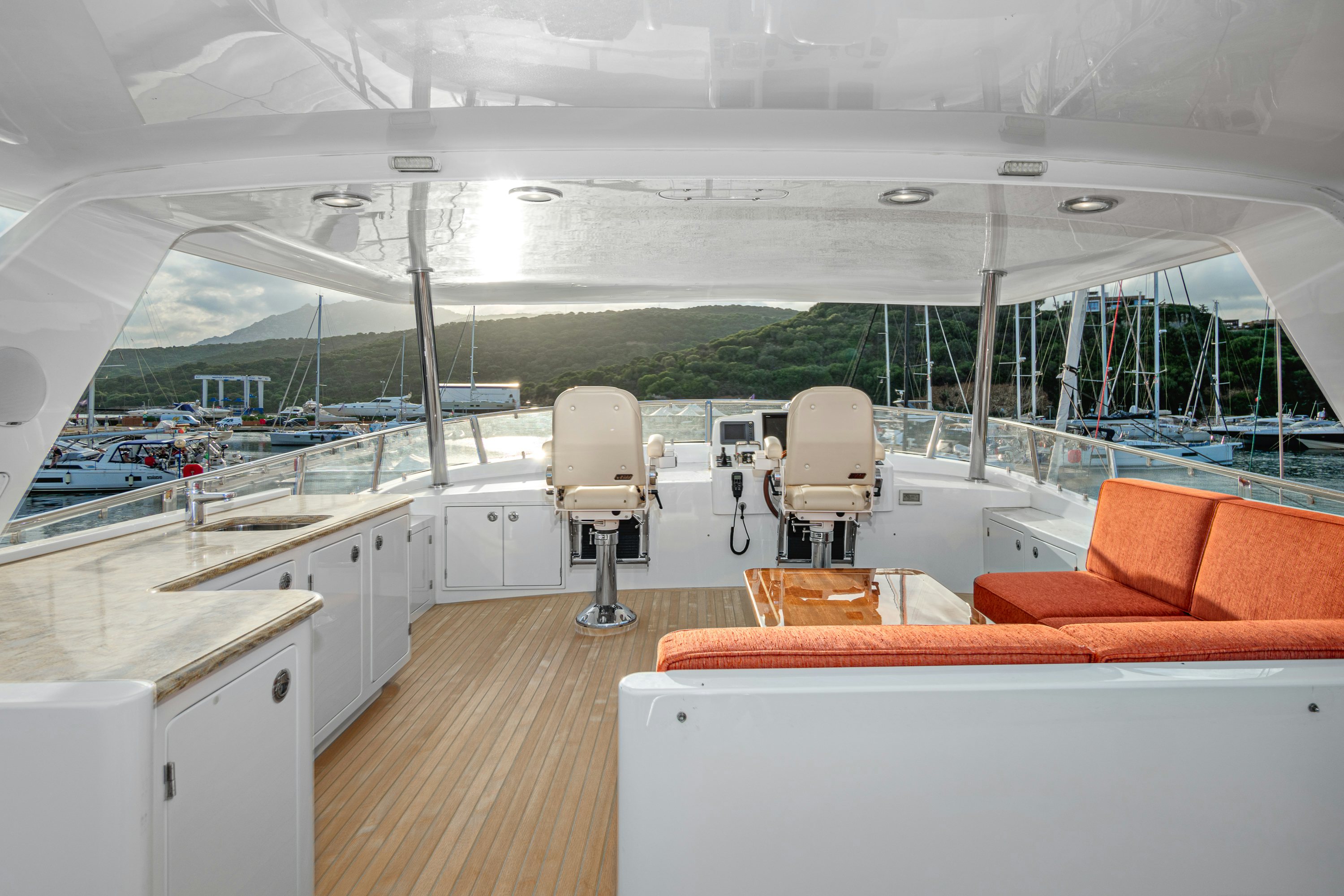 inside of a boat aboard FRIVOLOUS Yacht for Sale