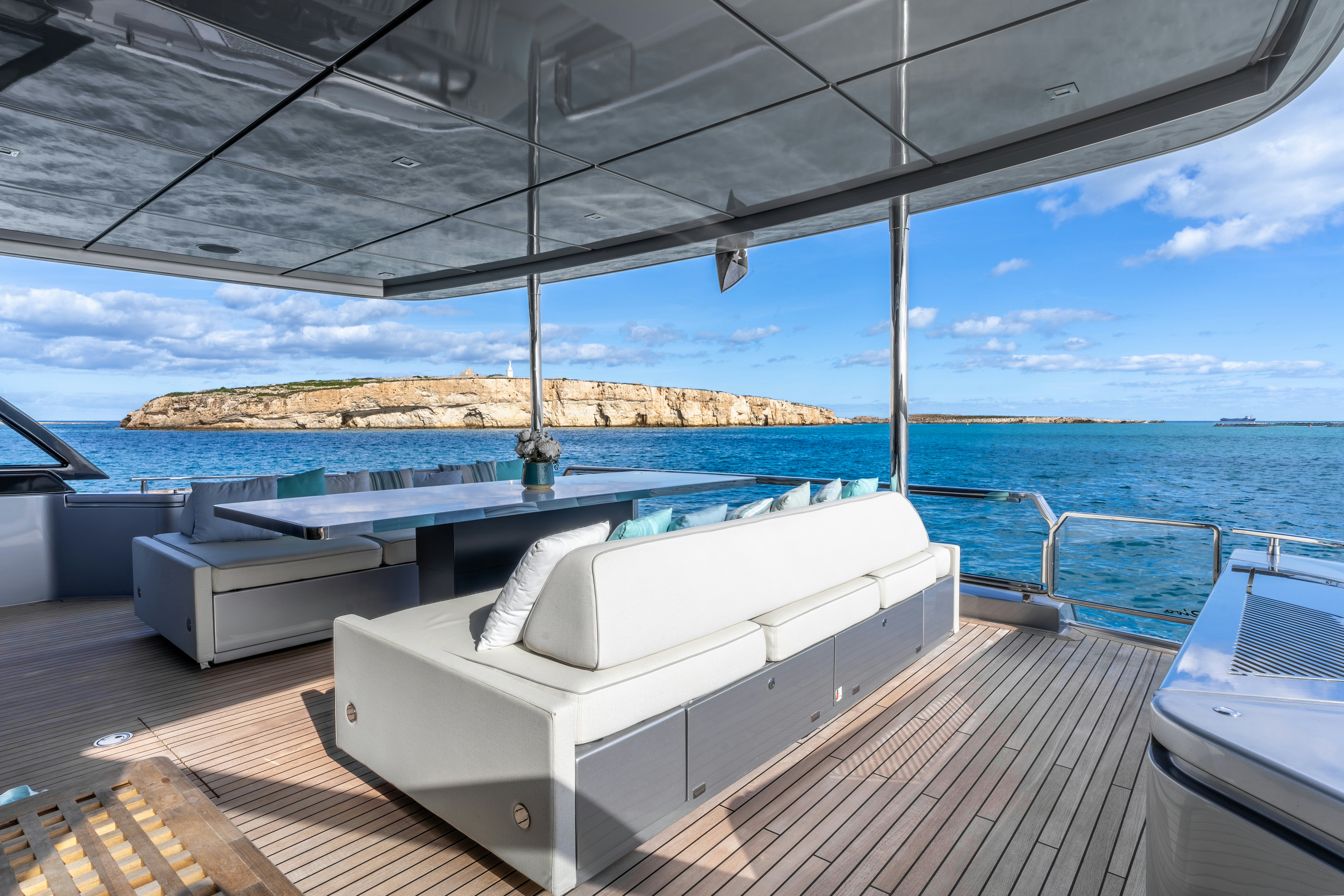 a boat on a deck aboard NOI Yacht for Sale
