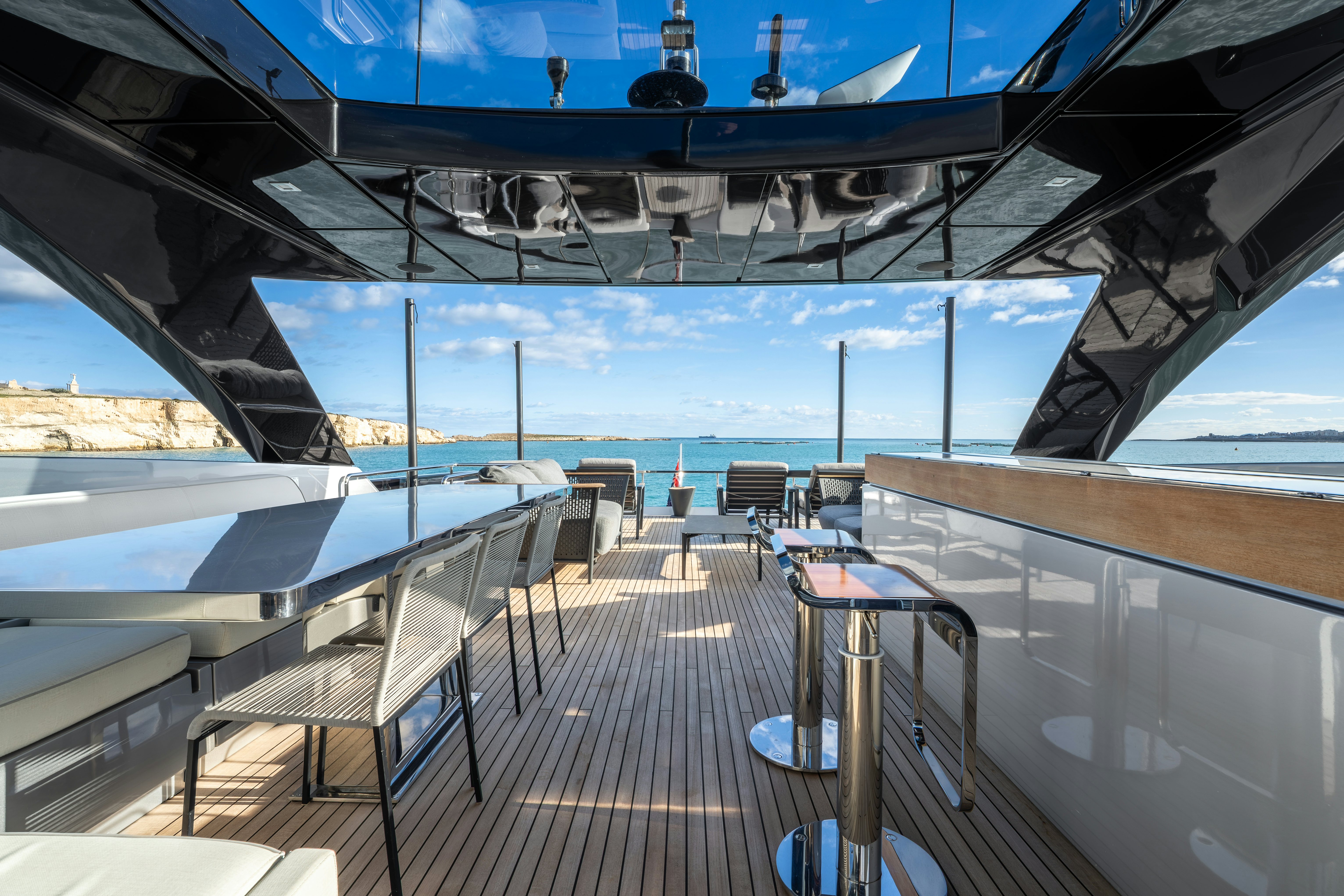 a deck of a ship aboard NOI Yacht for Sale