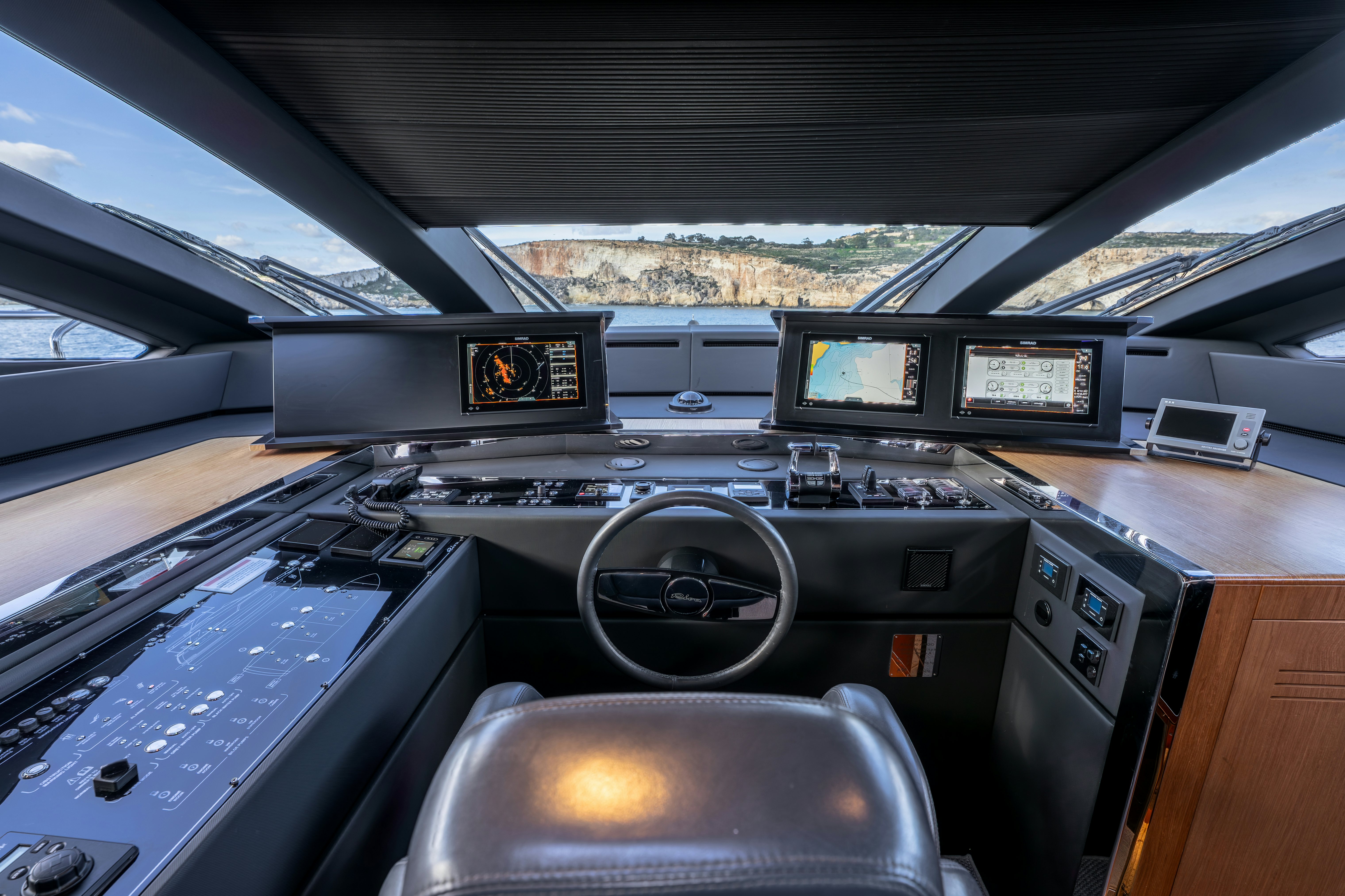 the inside of a vehicle aboard NOI Yacht for Sale