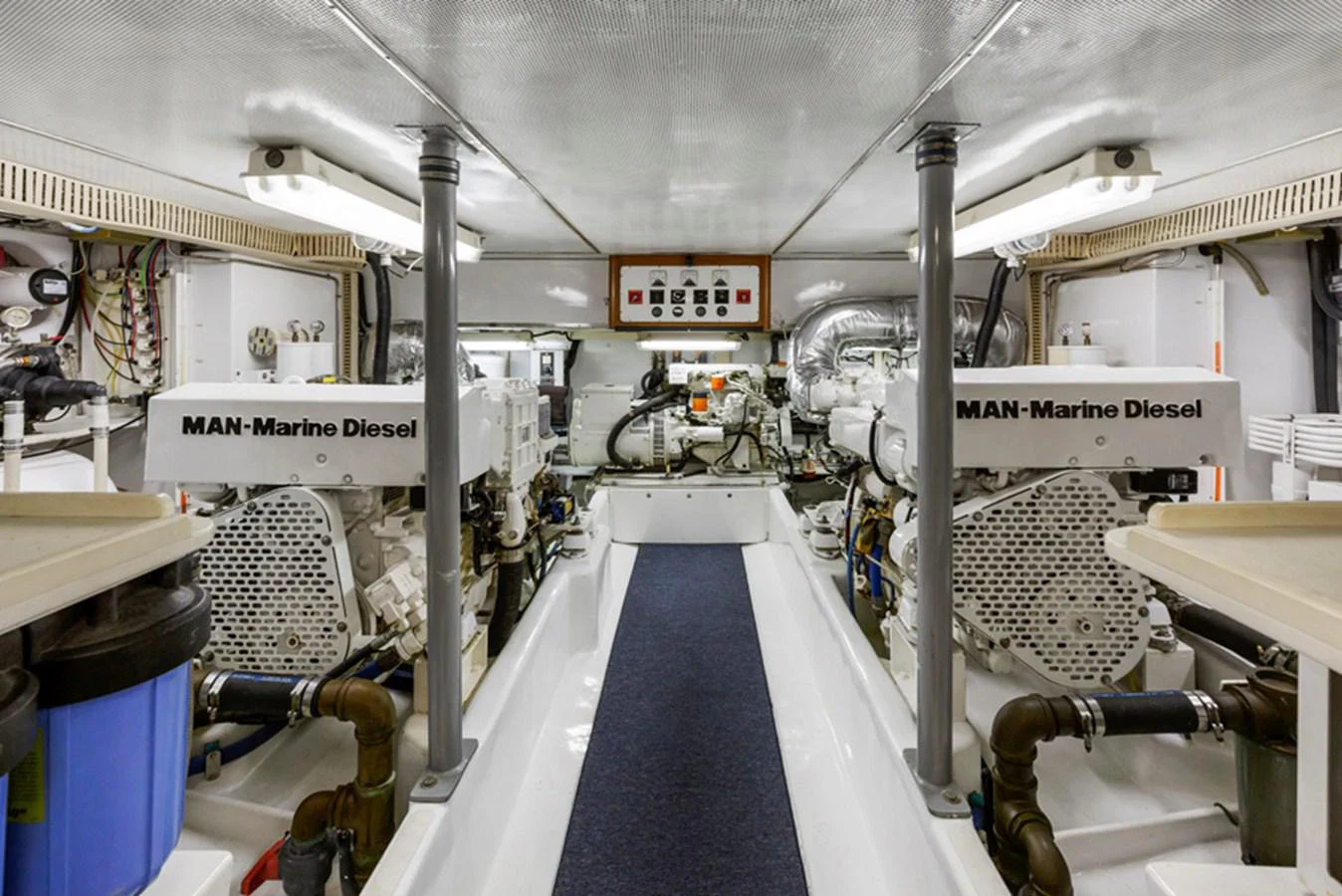 a large factory with several machines aboard DON JUAN Yacht for Sale