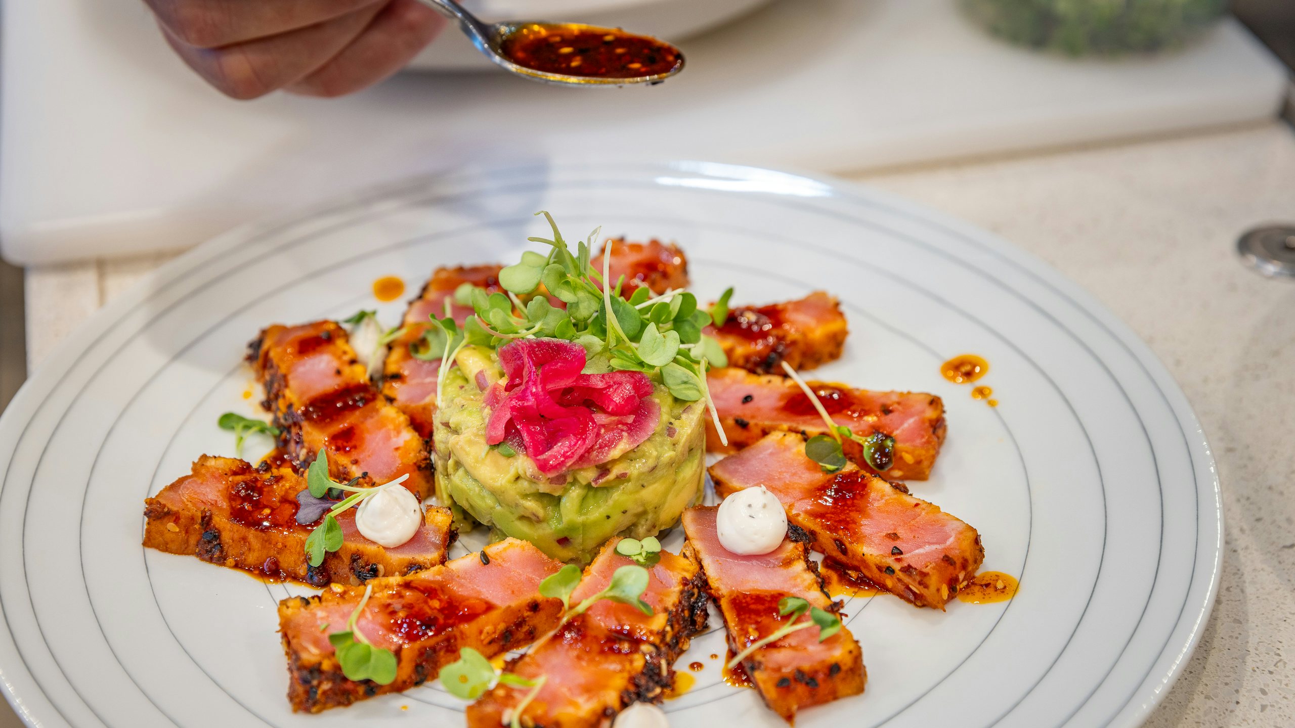 a plate of food aboard CAPTAIN MORGAN III Yacht for Charter