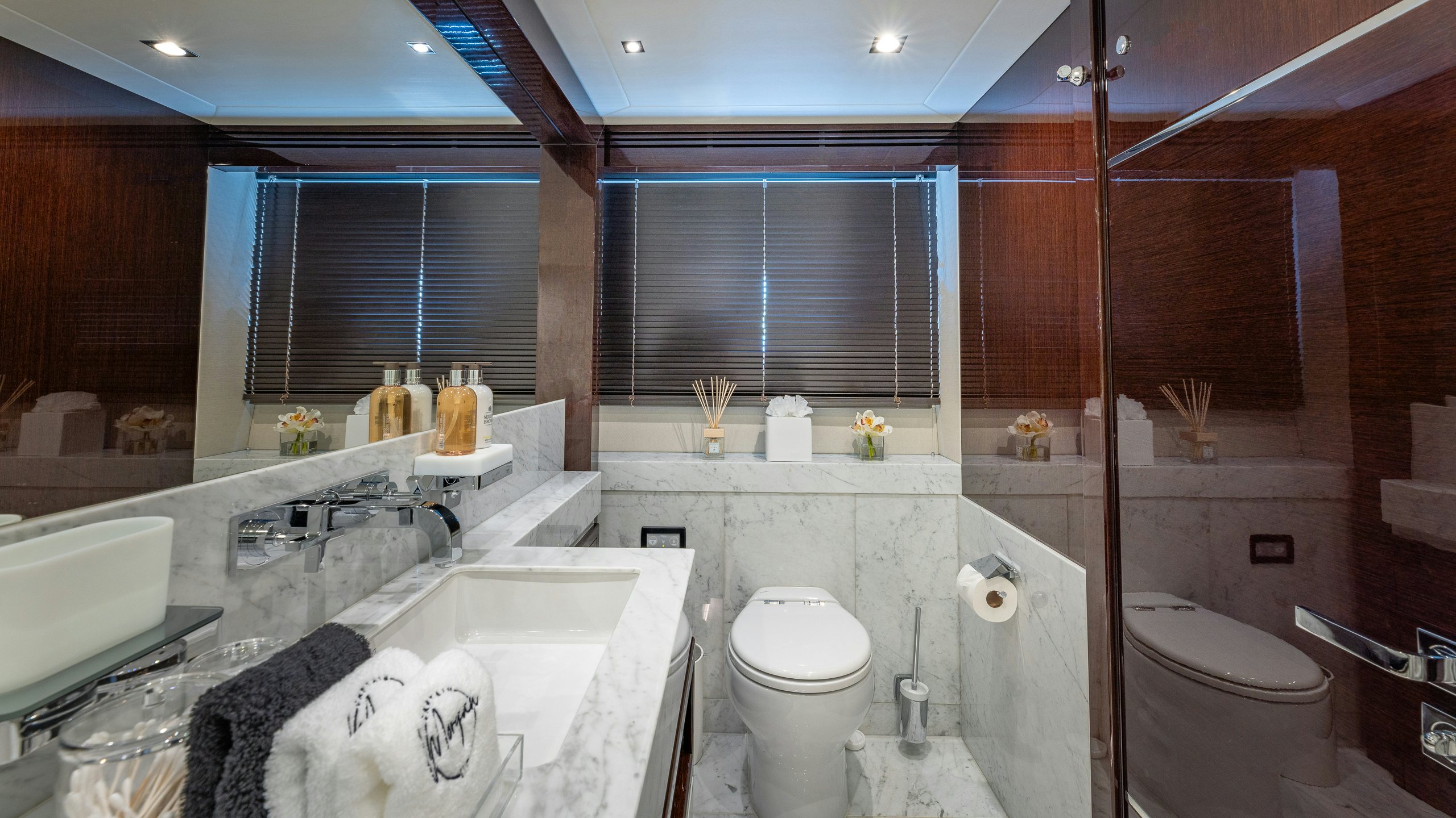 a bathroom with a sink toilet and bathtub aboard CAPTAIN MORGAN III Yacht for Charter