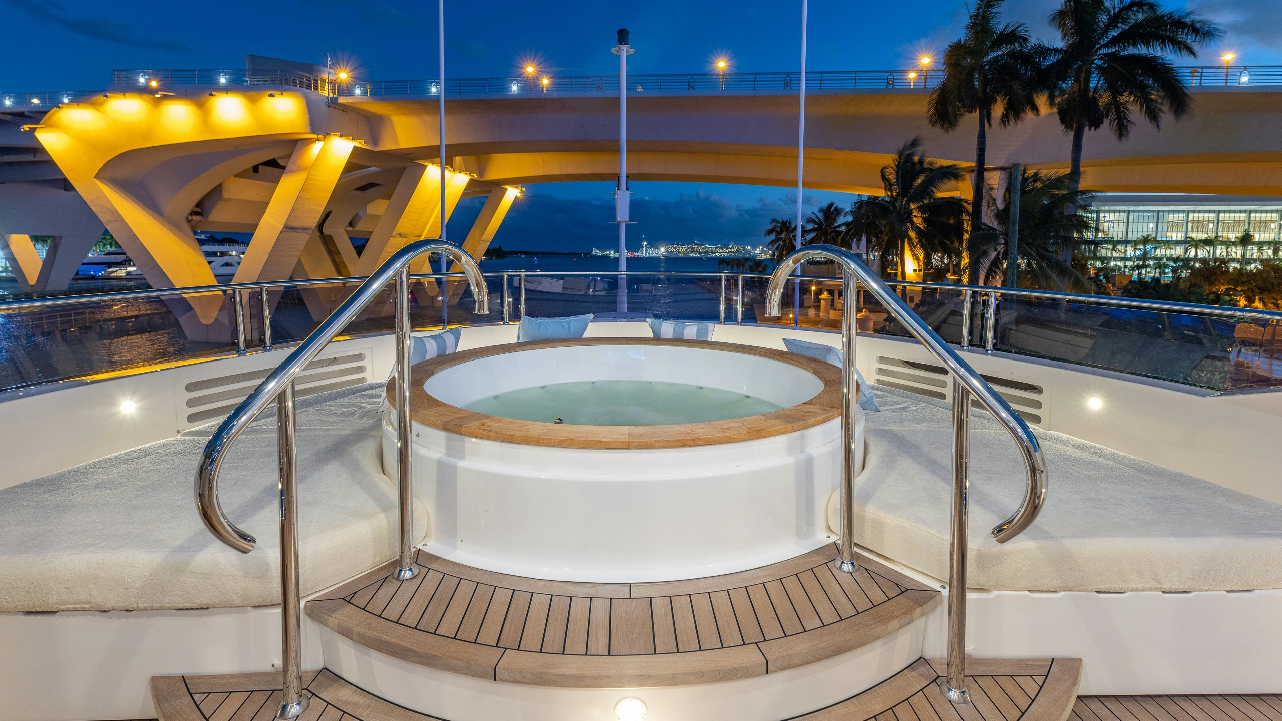 a large indoor swimming pool aboard CAPTAIN MORGAN III Yacht for Charter