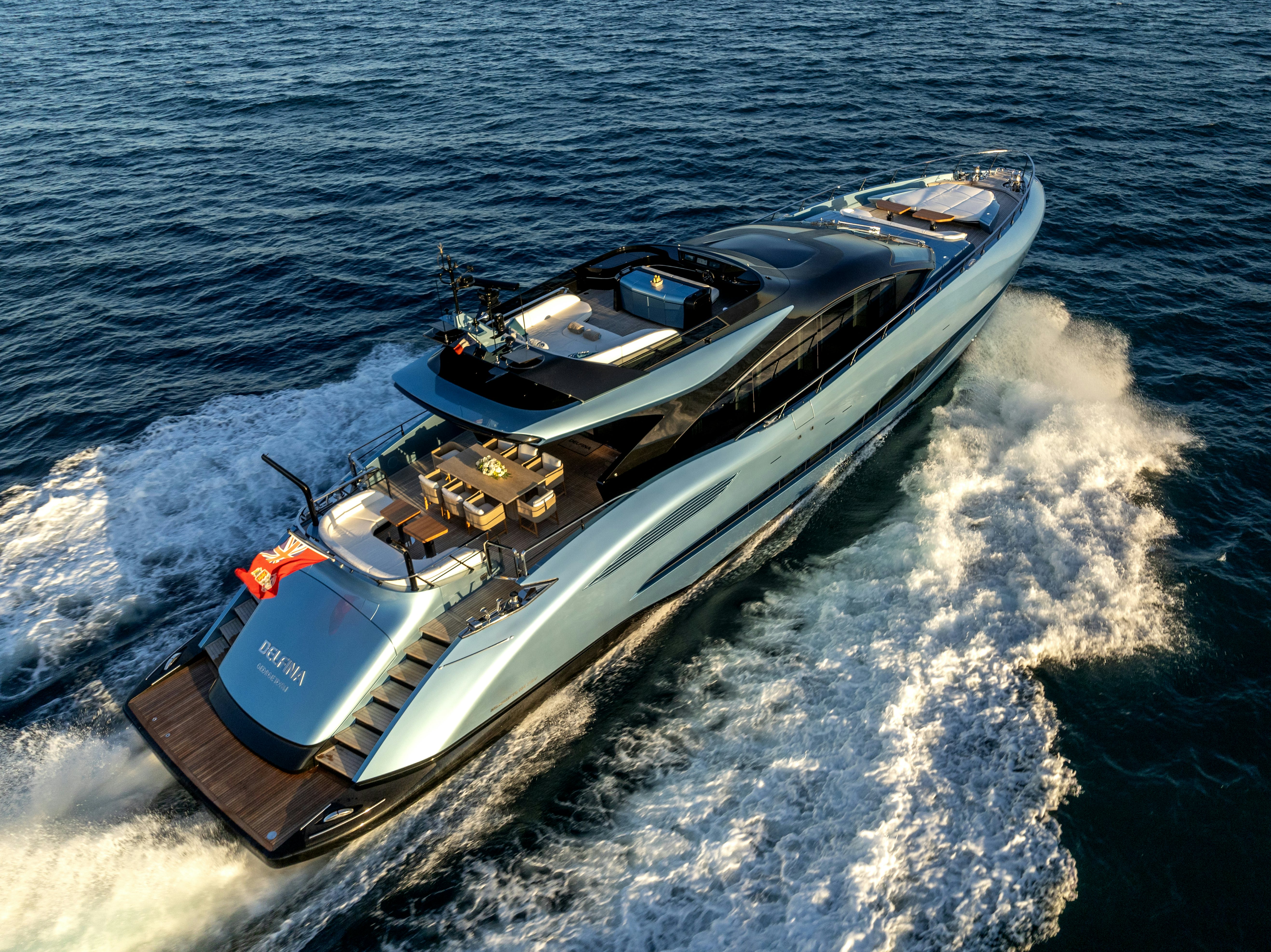 a ship on the water aboard DELFINA Yacht for Sale