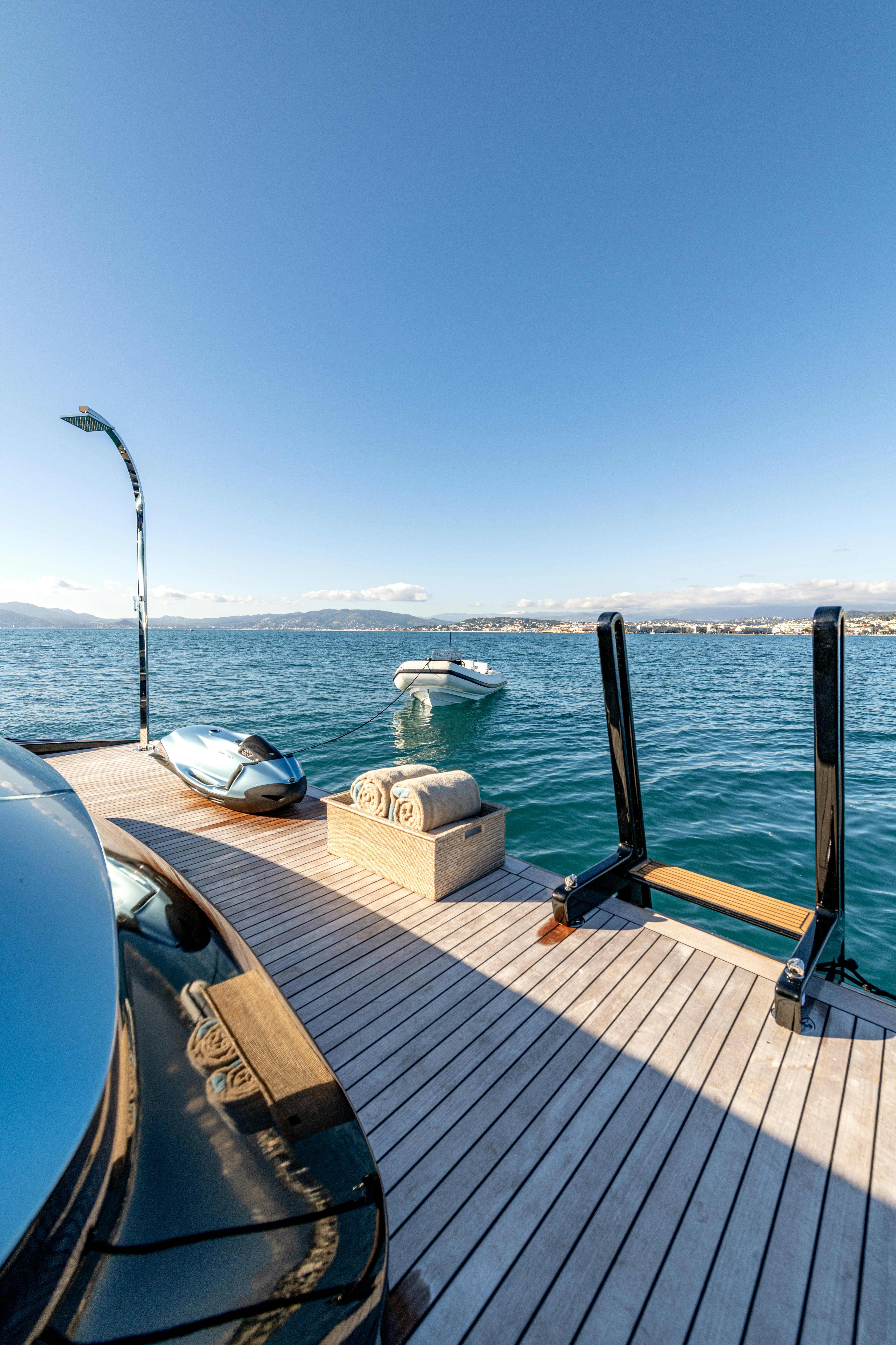 a boat on a dock aboard DELFINA Yacht for Sale