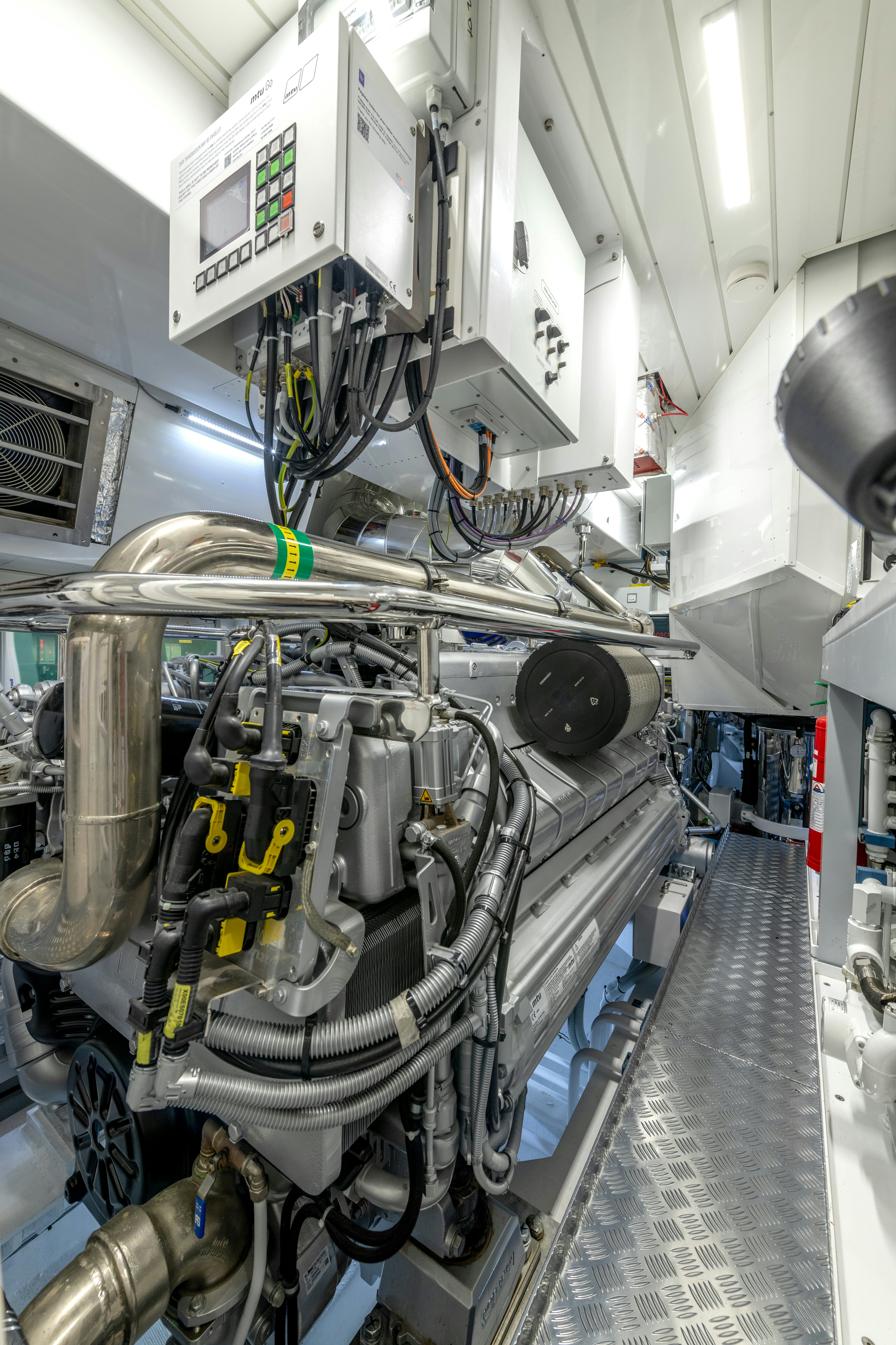 a room with machinery aboard DELFINA Yacht for Sale