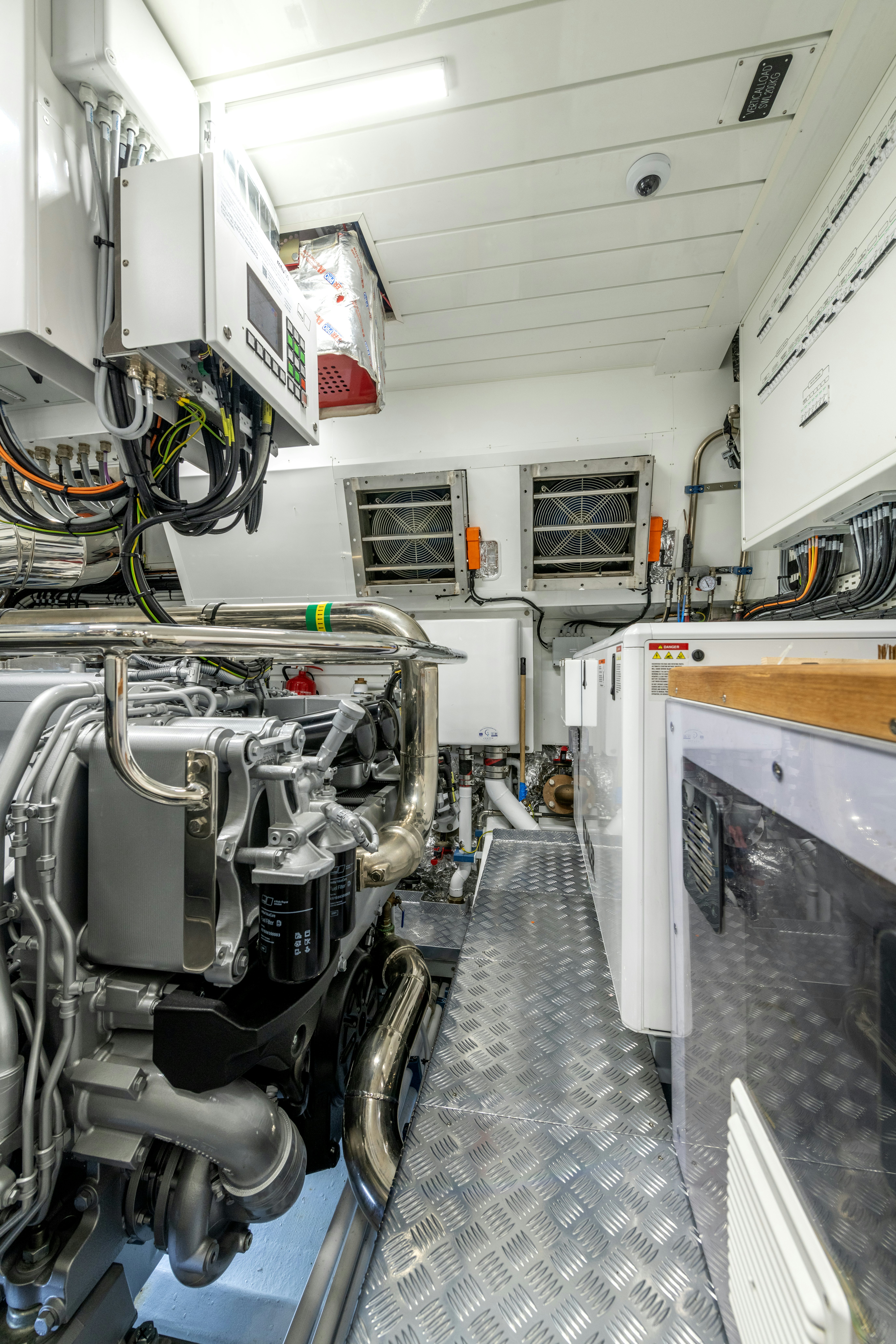 a room with machinery aboard DELFINA Yacht for Sale
