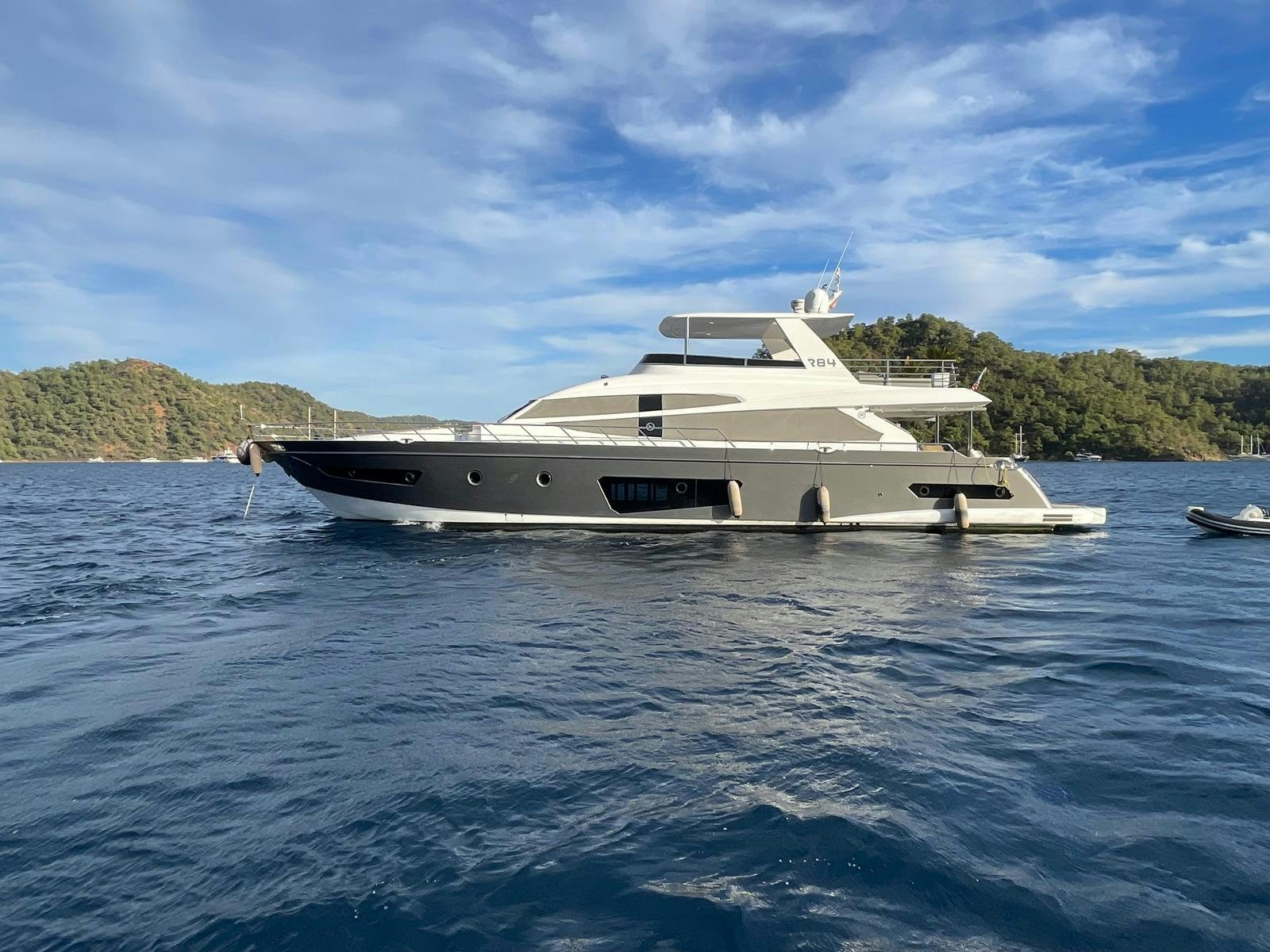 a boat in the water aboard TMR Yacht for Sale