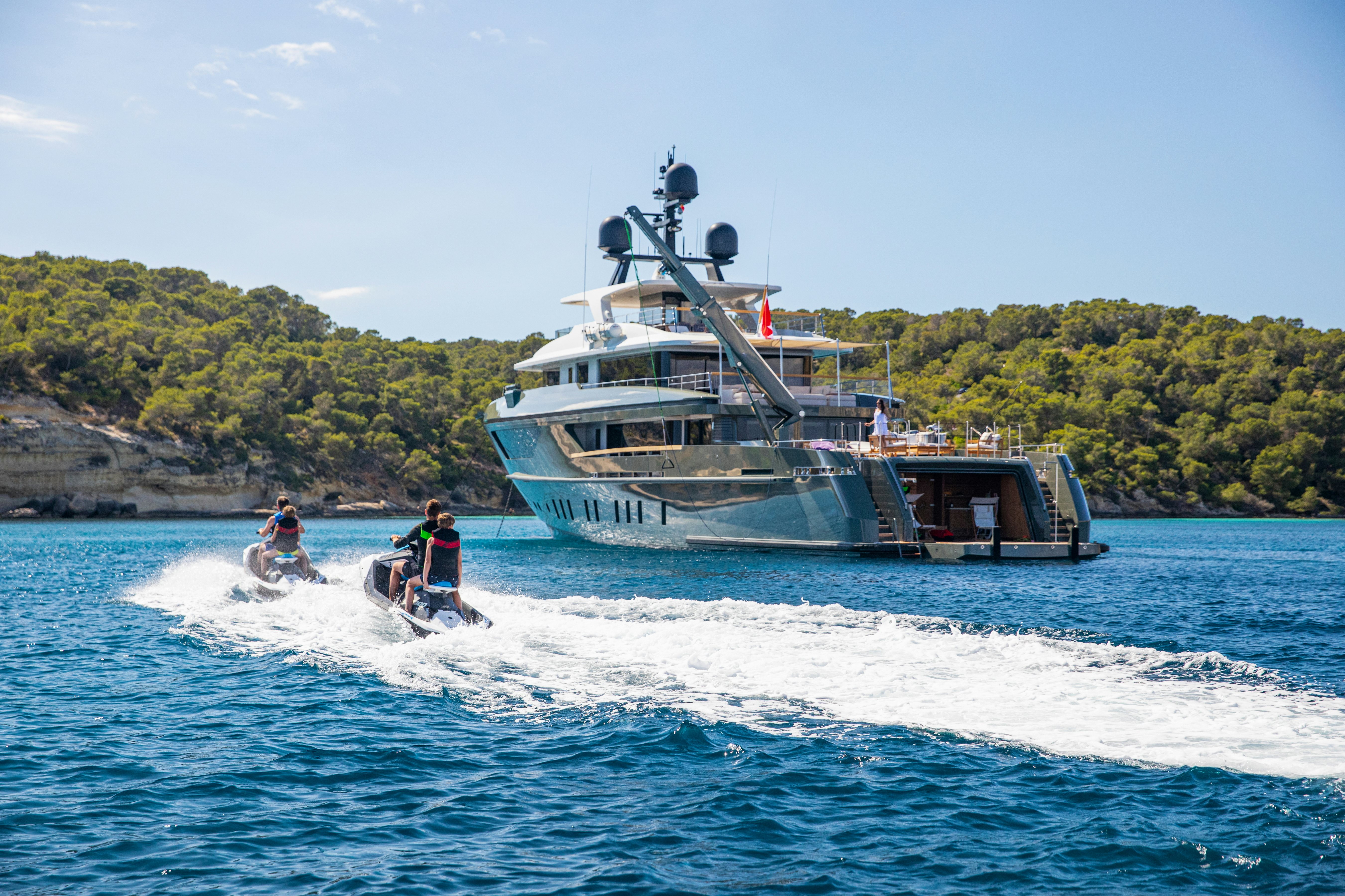 a boat on the water aboard MOKA Yacht for Charter