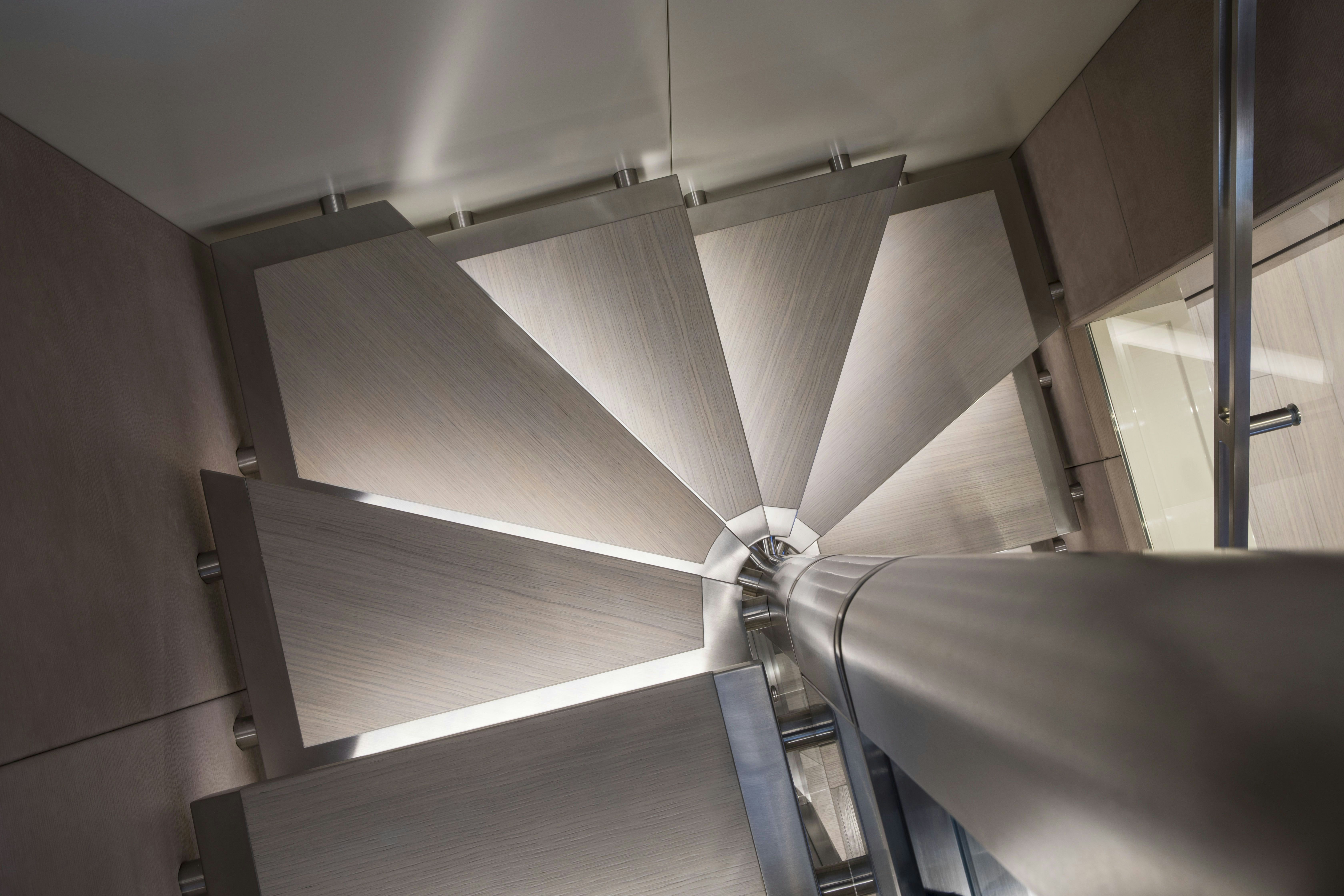 a room with a large window aboard MOKA Yacht for Charter