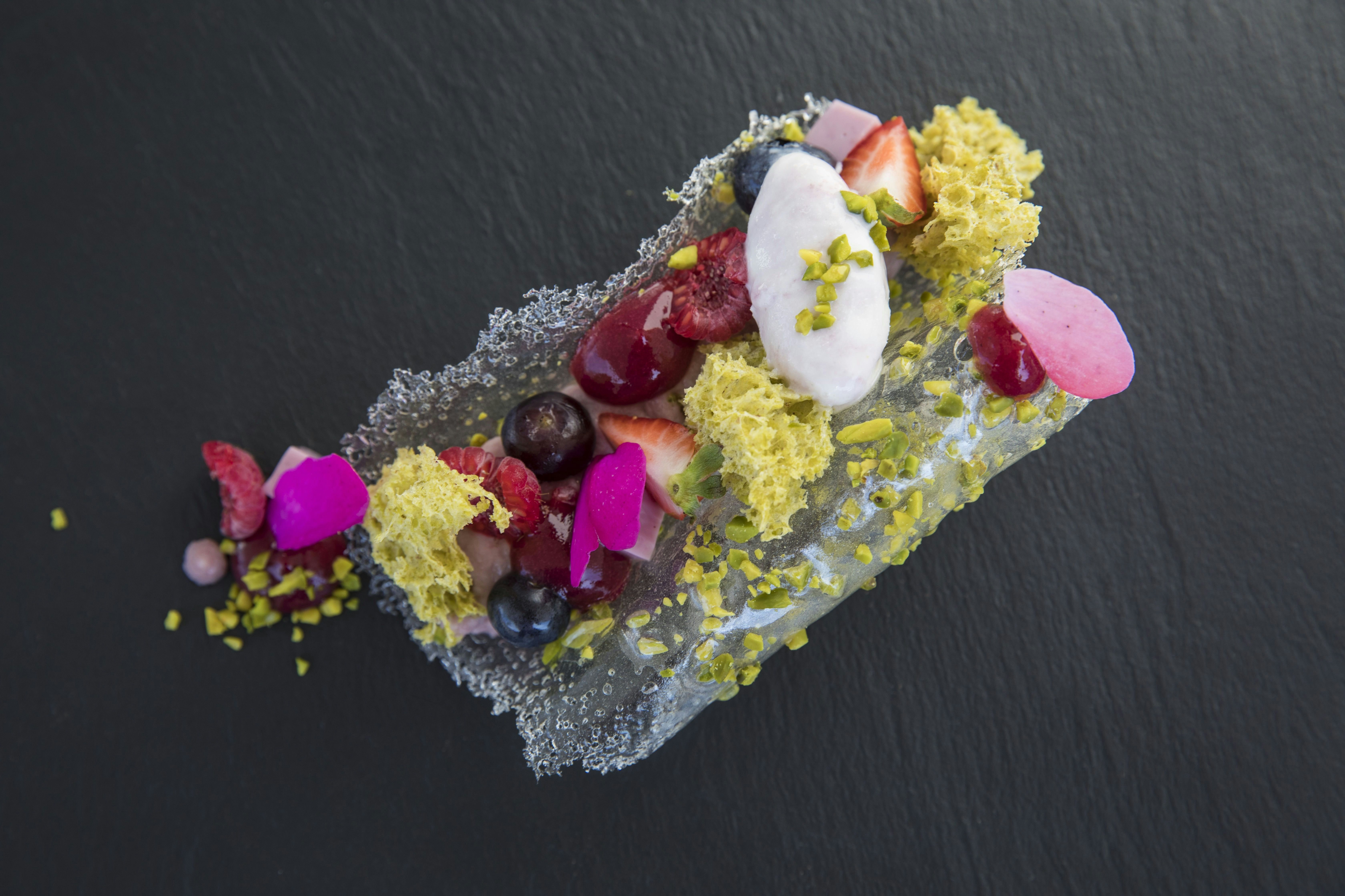 a plate of food aboard MOKA Yacht for Charter