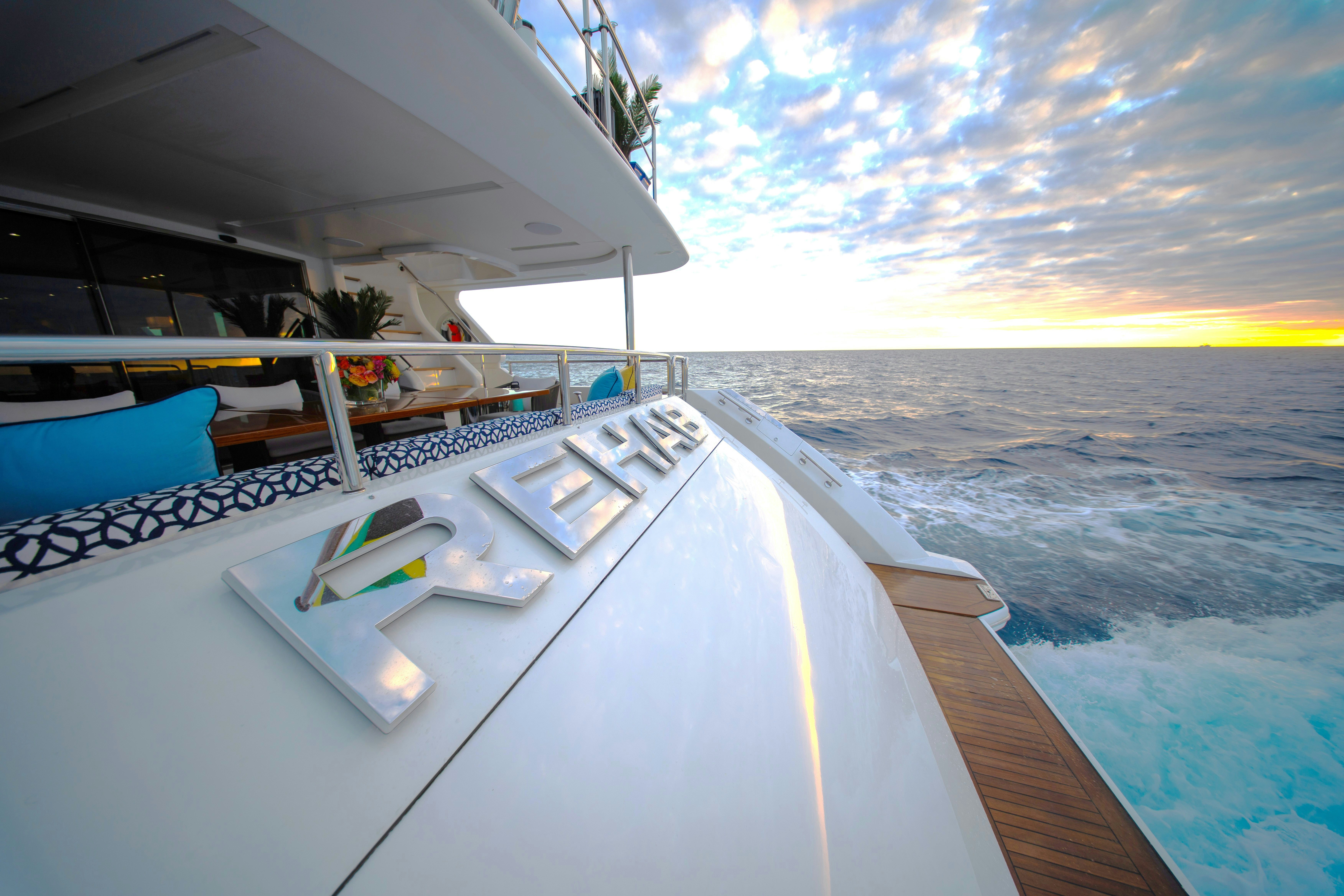a boat on the water aboard REHAB Yacht for Sale