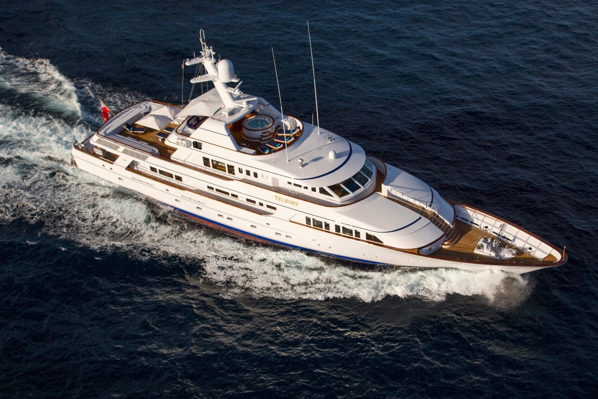 a boat on the water aboard TELEOST Yacht for Charter