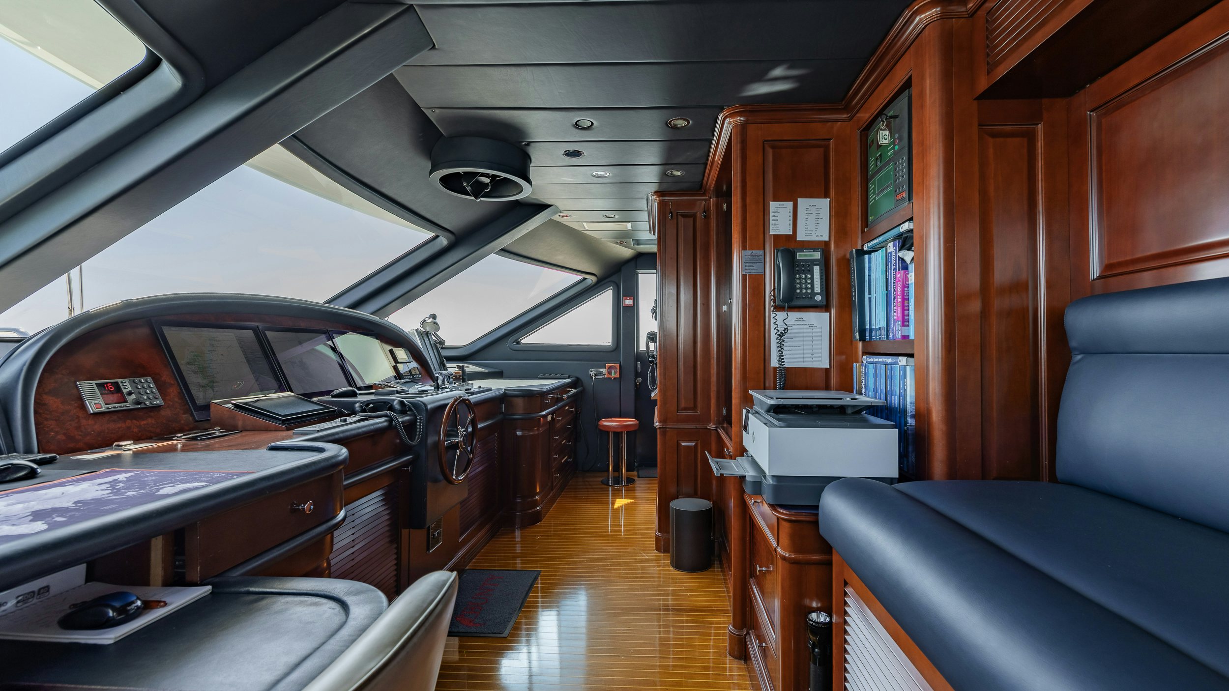 inside of a vehicle aboard BUNTY Yacht for Sale