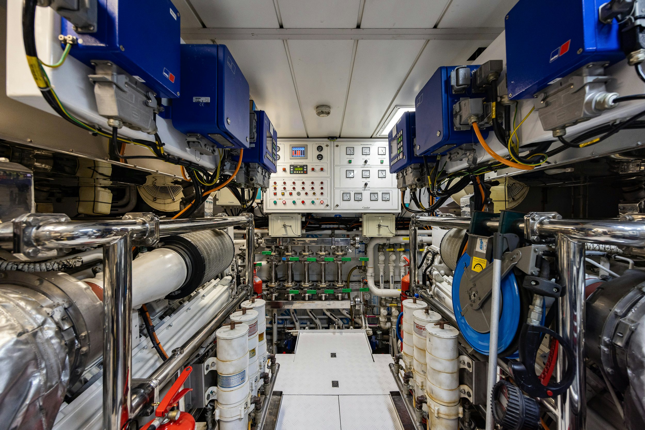 a room with machinery aboard BUNTY Yacht for Sale