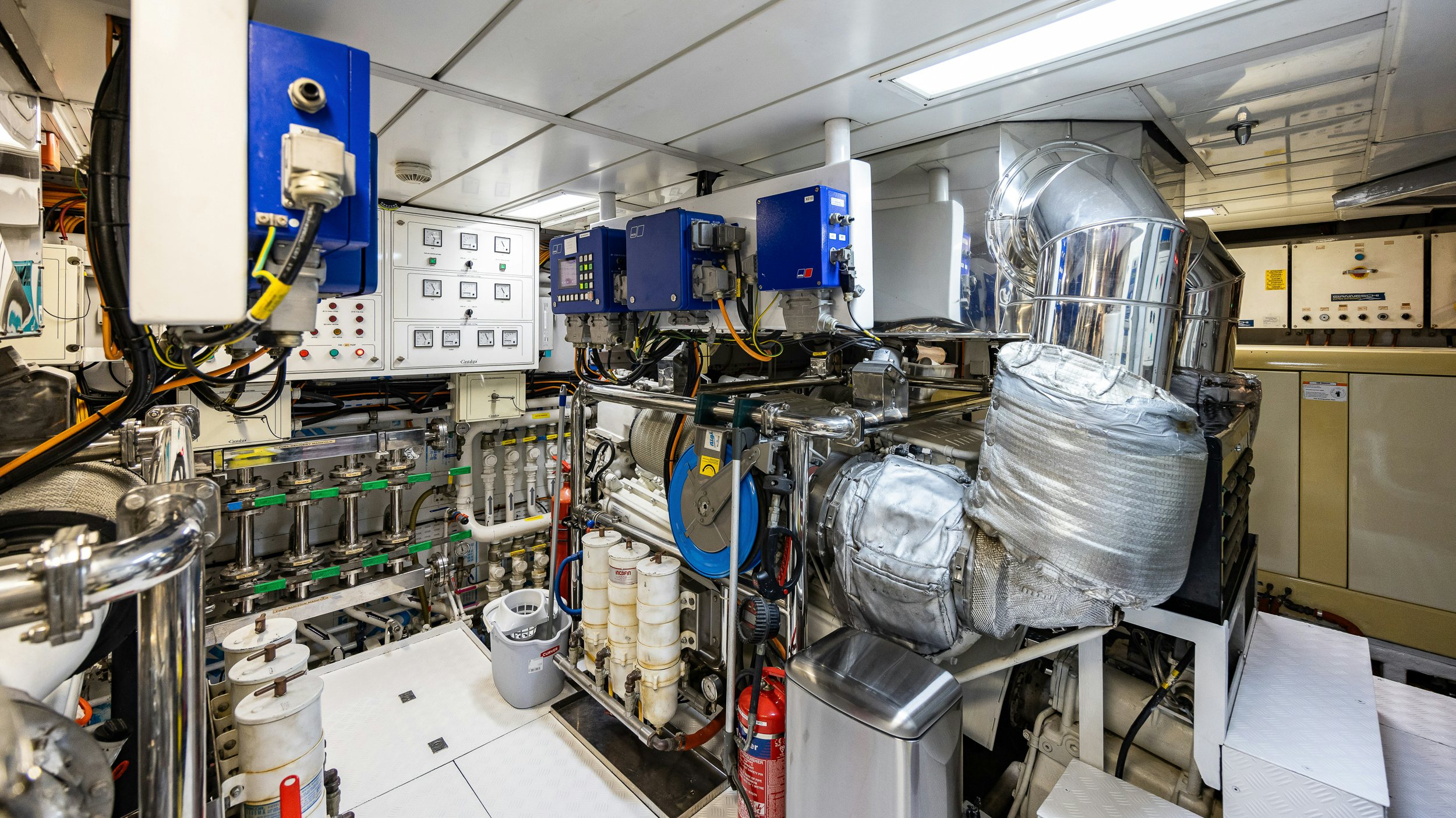 a room with machinery and equipment aboard BUNTY Yacht for Sale