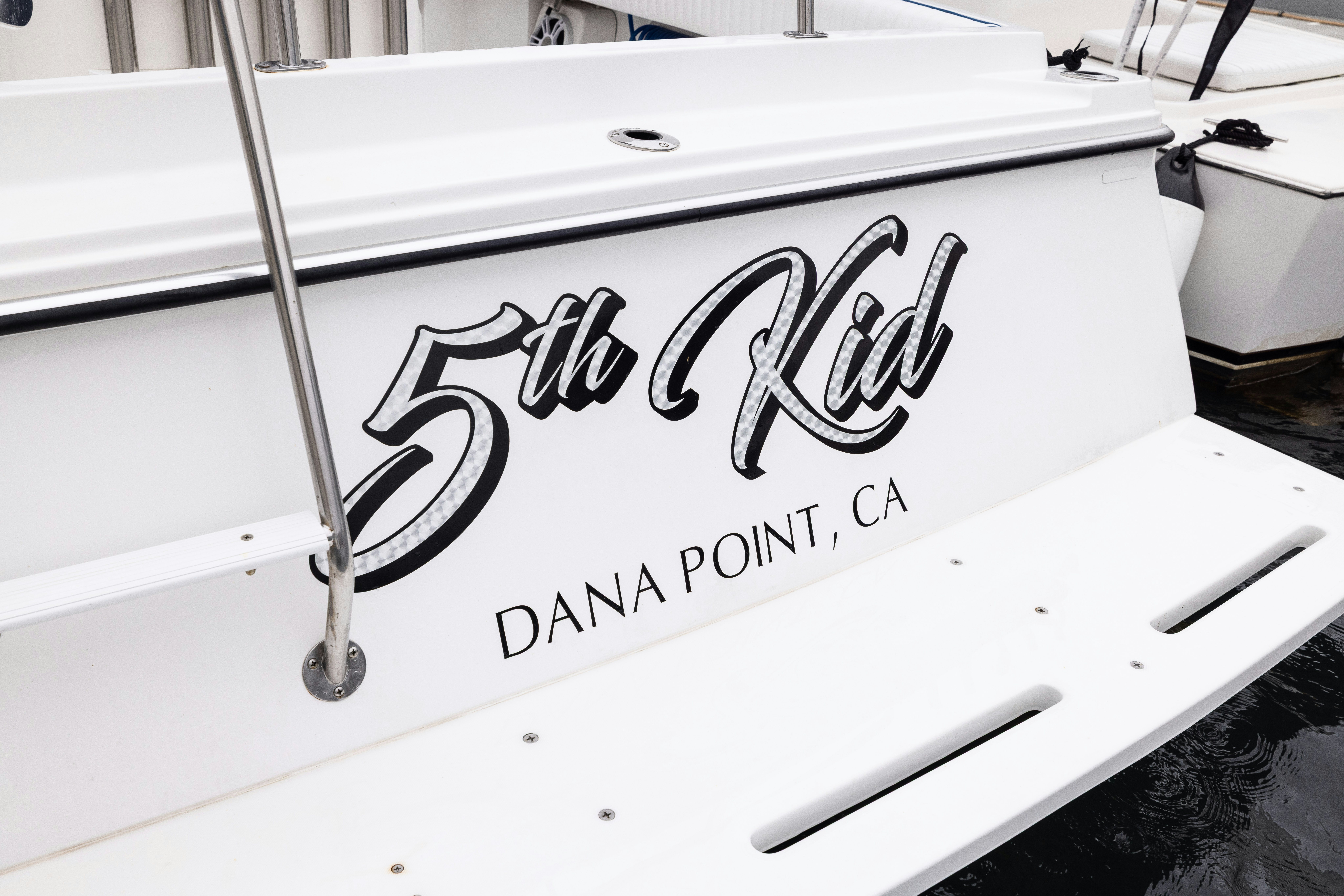 text, whiteboard aboard 5TH KID Yacht for Sale