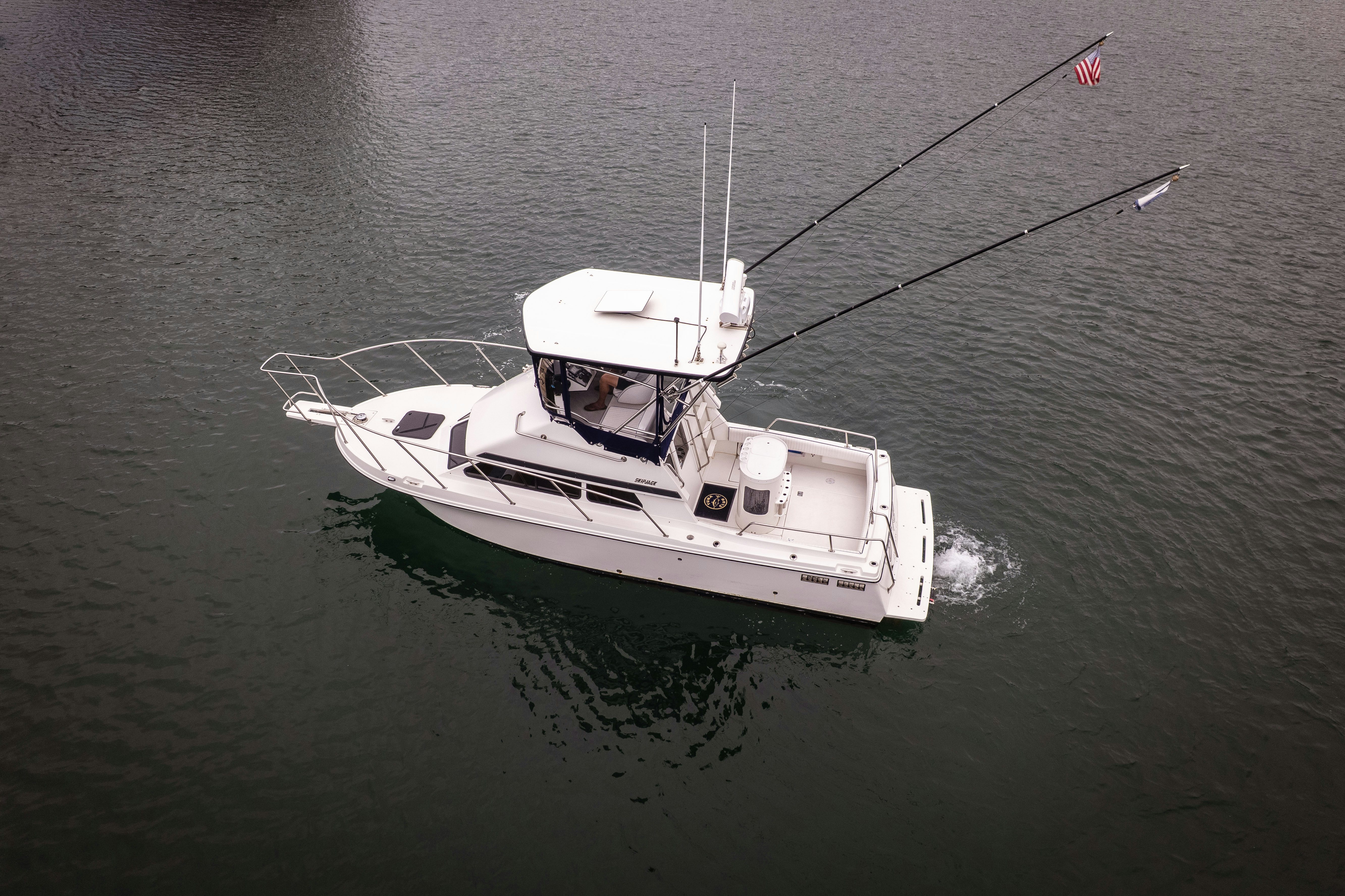 a boat with a large antenna aboard 5TH KID Yacht for Sale