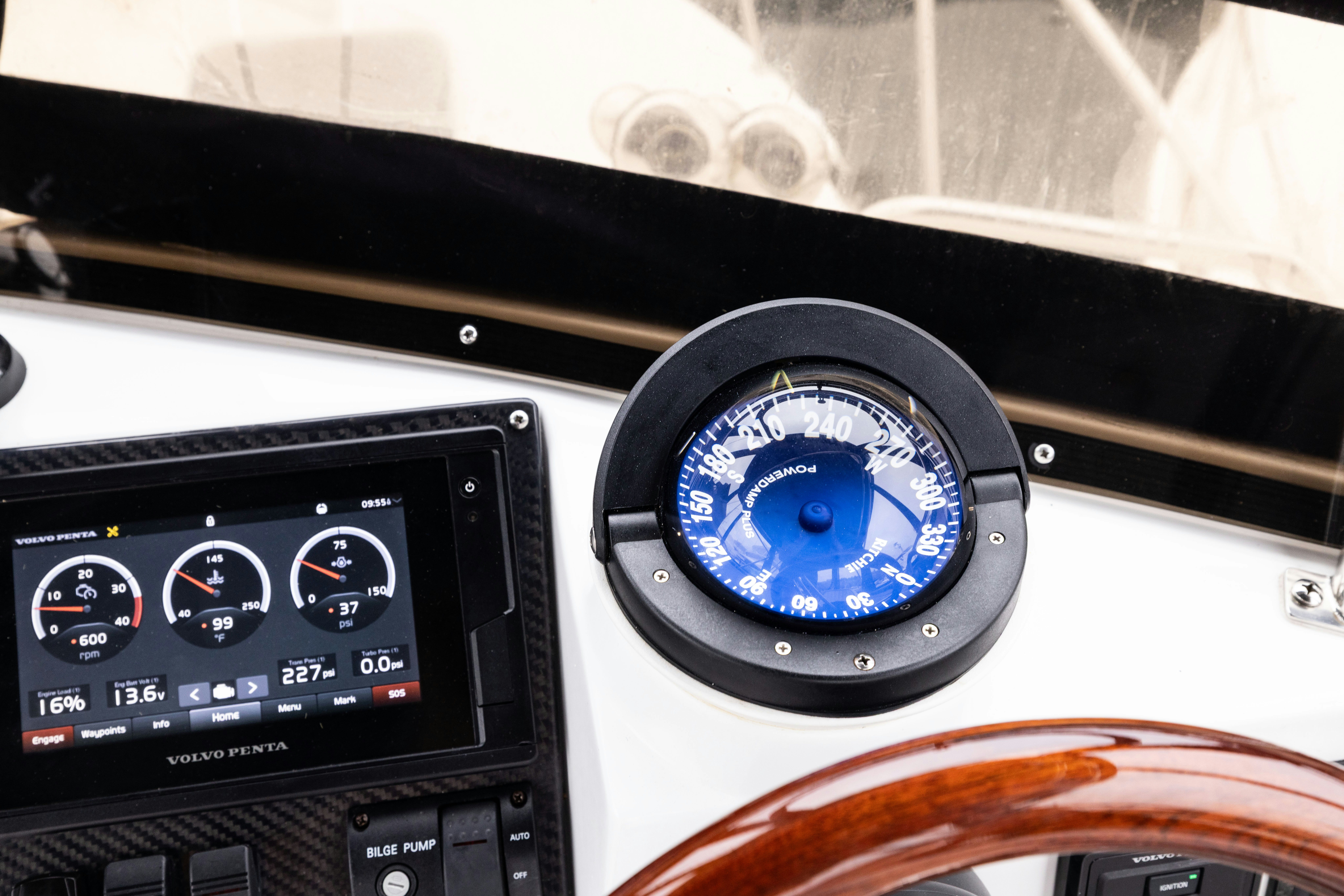 a dashboard of a car aboard 5TH KID Yacht for Sale