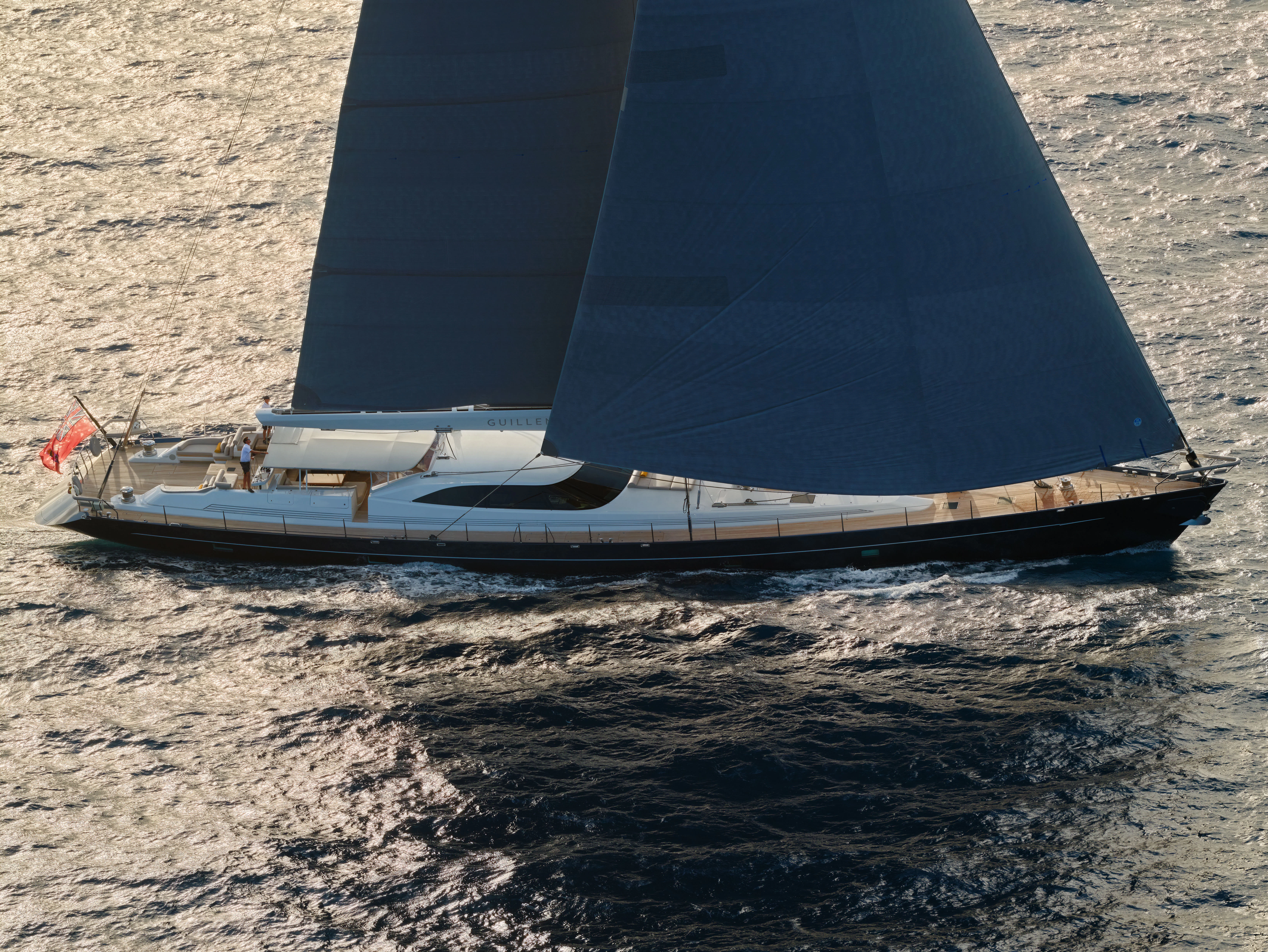 a boat on the water aboard GUILLEMOT Yacht for Charter