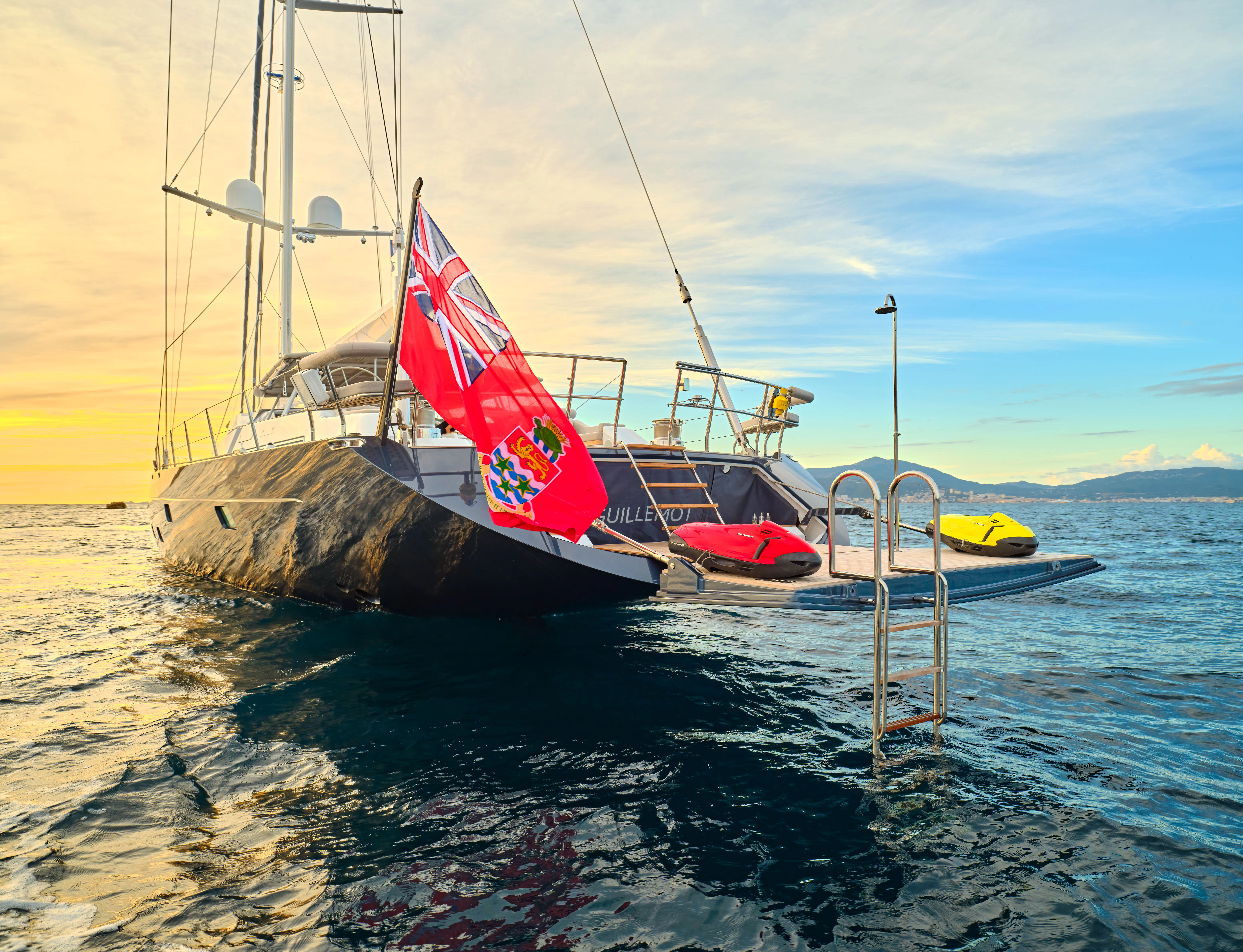a boat on the water aboard GUILLEMOT Yacht for Charter