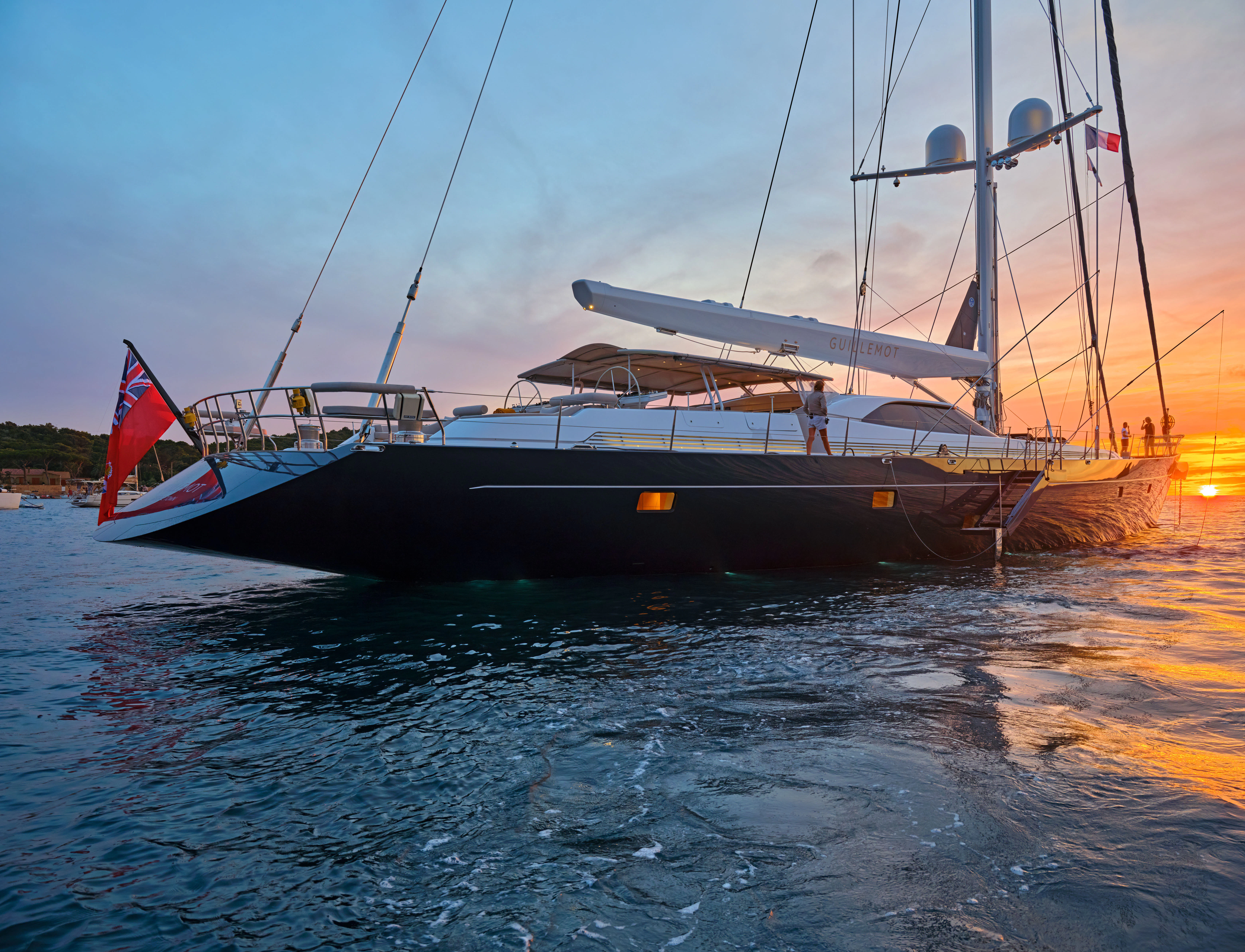 a boat on the water aboard GUILLEMOT Yacht for Charter