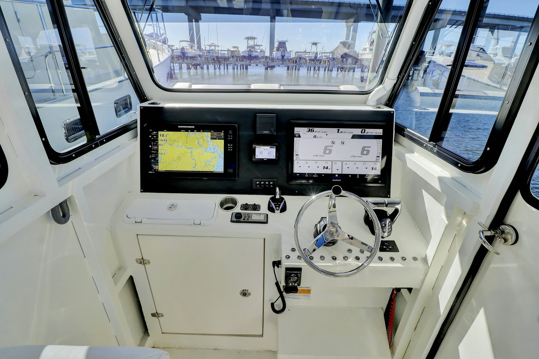 inside of a control panel aboard OUR TRADE Yacht for Sale