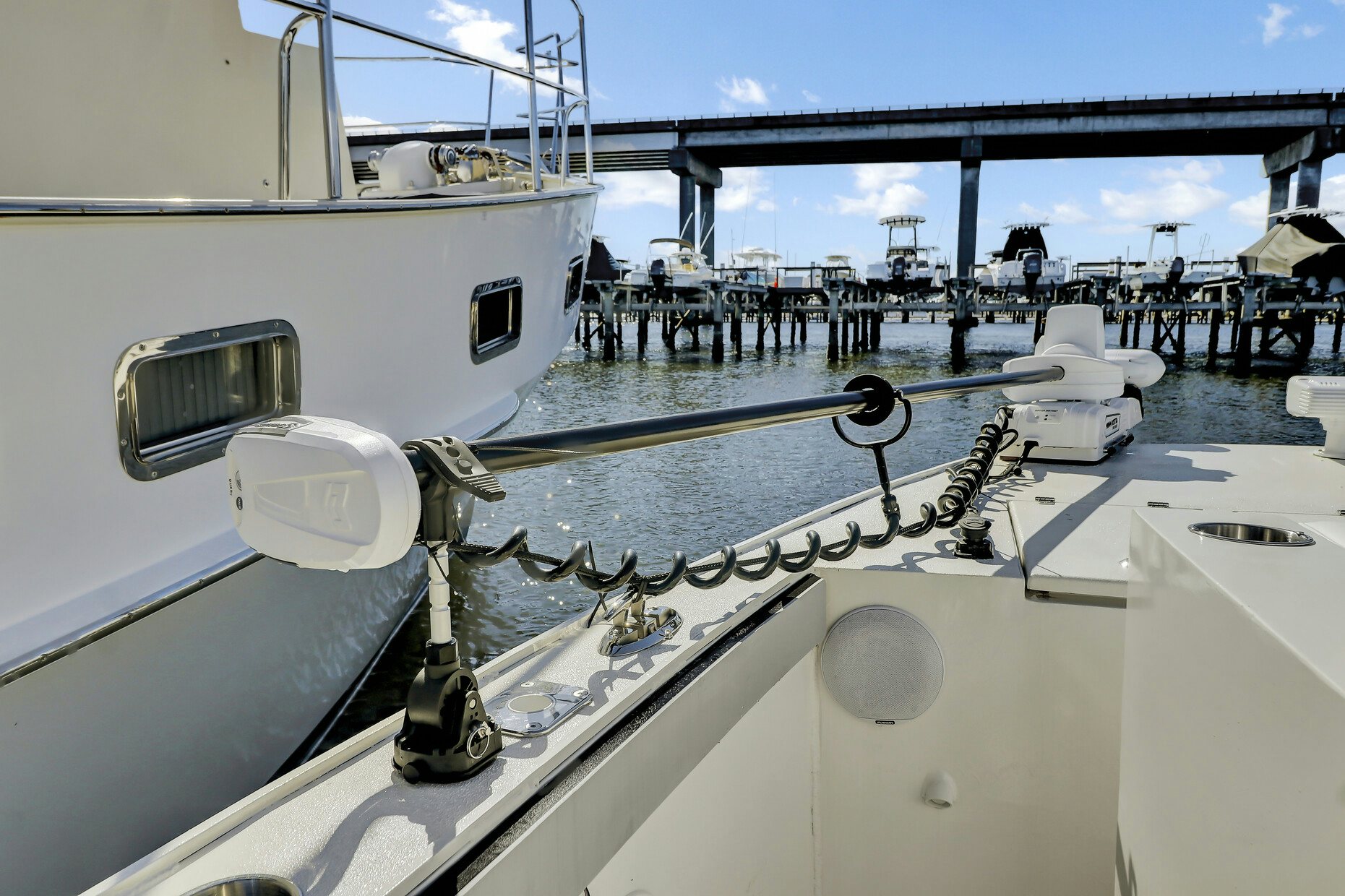 a boat with a rope attached to it aboard OUR TRADE Yacht for Sale