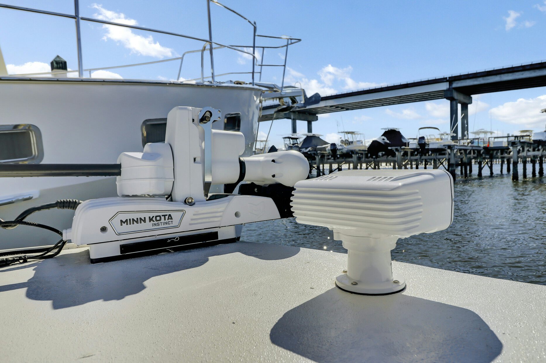 a white boat on a boat aboard OUR TRADE Yacht for Sale