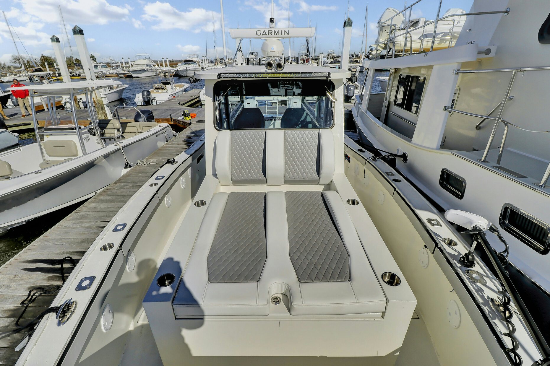 a boat in the water aboard OUR TRADE Yacht for Sale