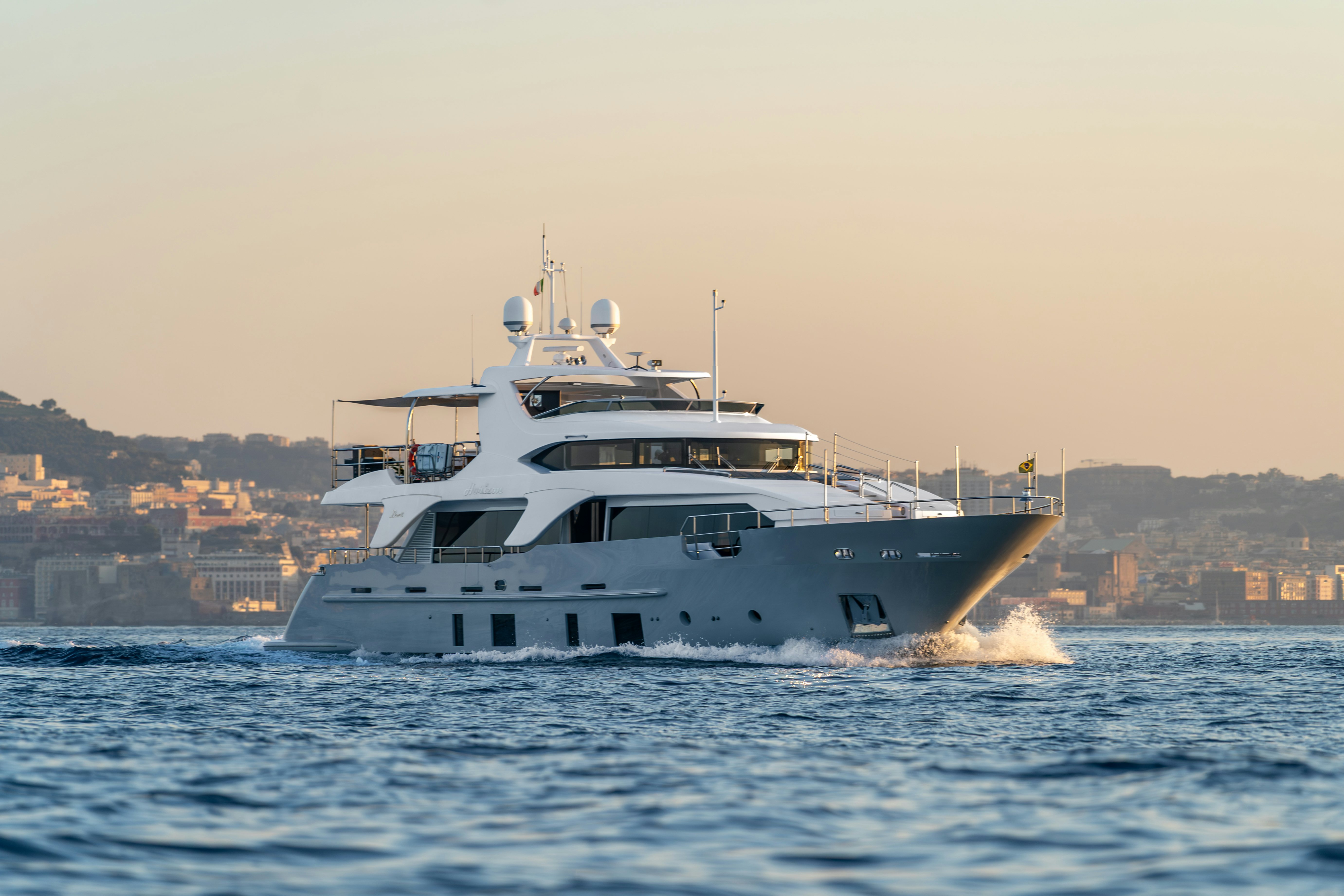 a boat on the water aboard HORIZON Yacht for Sale
