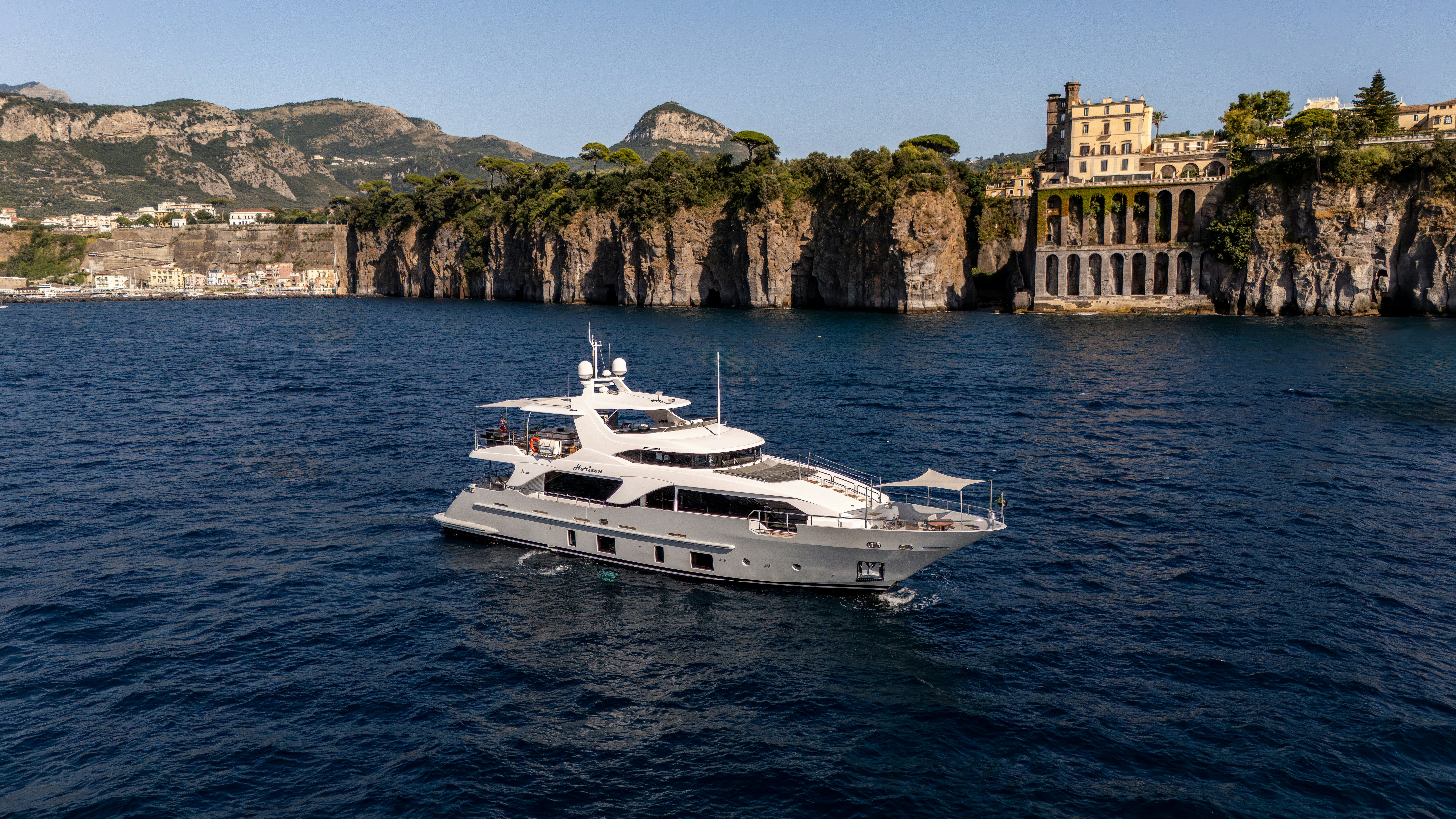 a boat in the water aboard HORIZON Yacht for Sale