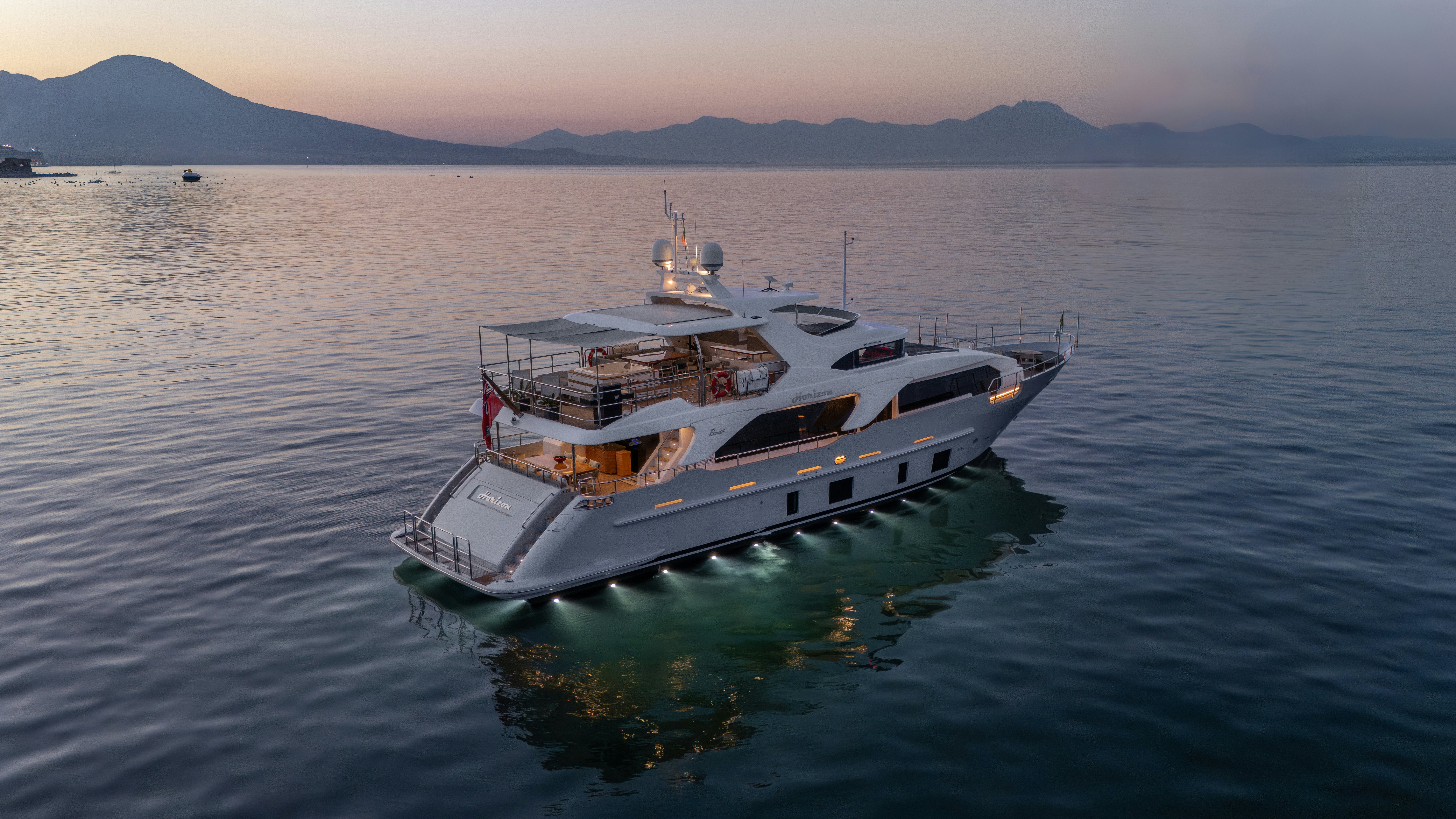 a boat in the water aboard HORIZON Yacht for Sale