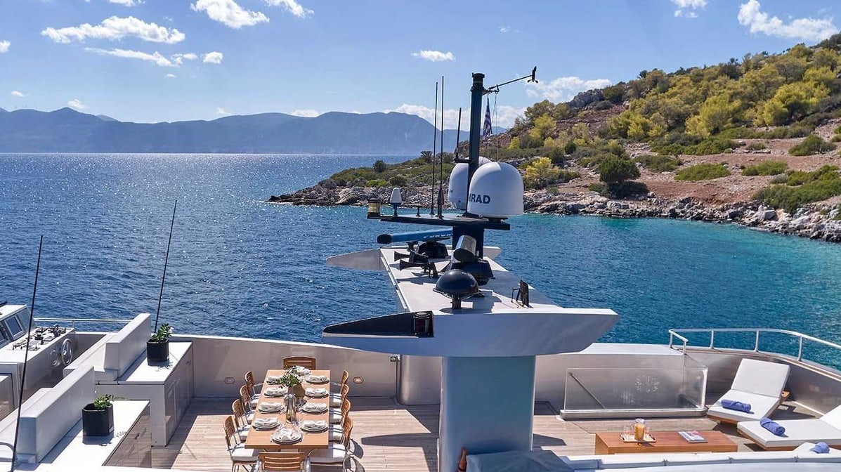 a boat on the water aboard AMICI PER SEMPRE Yacht for Charter