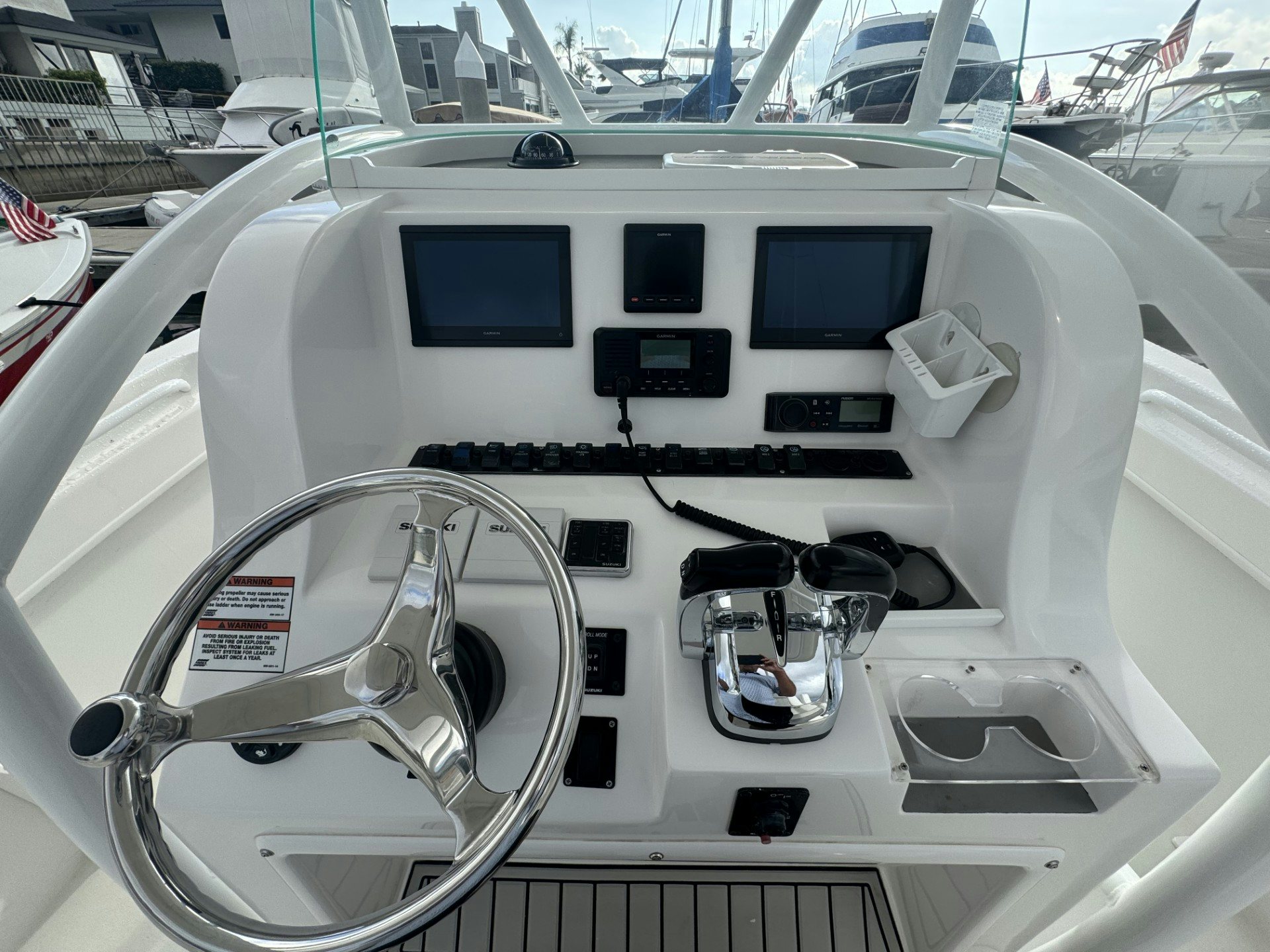 the inside of a car aboard TWIN VEE 26 Yacht for Sale