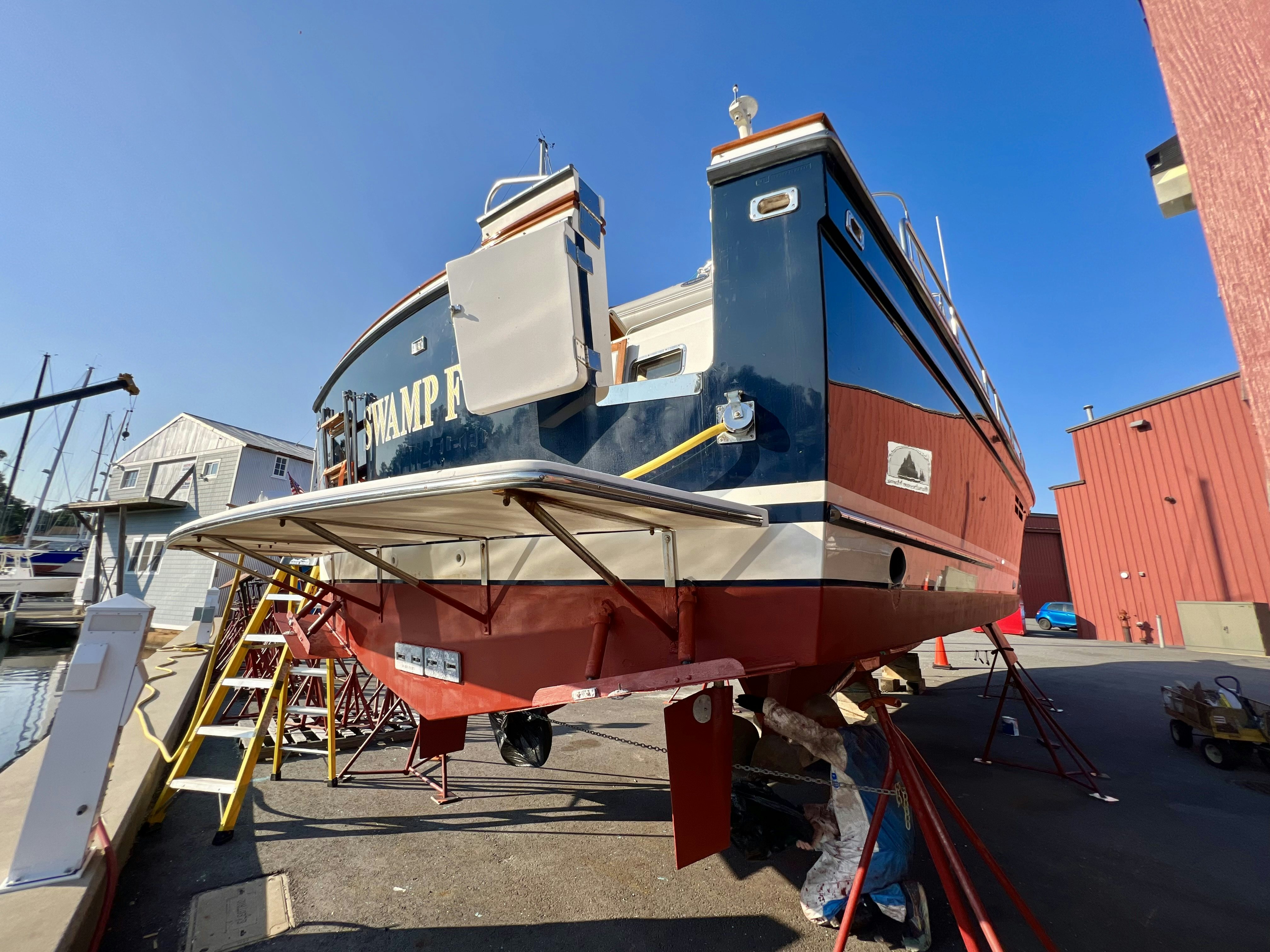 a large metal object outside aboard SWAMP FOX Yacht for Sale
