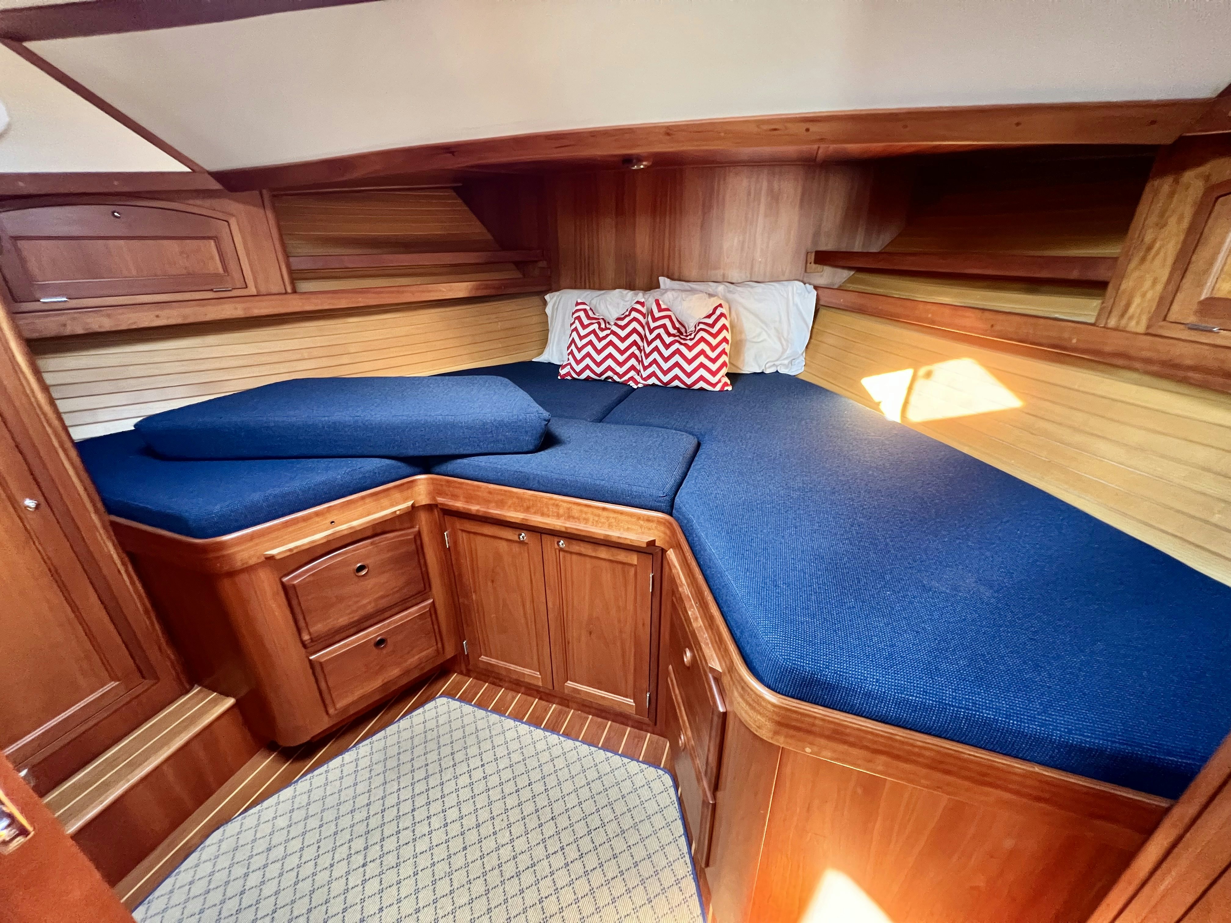 a bed in a room aboard SWAMP FOX Yacht for Sale