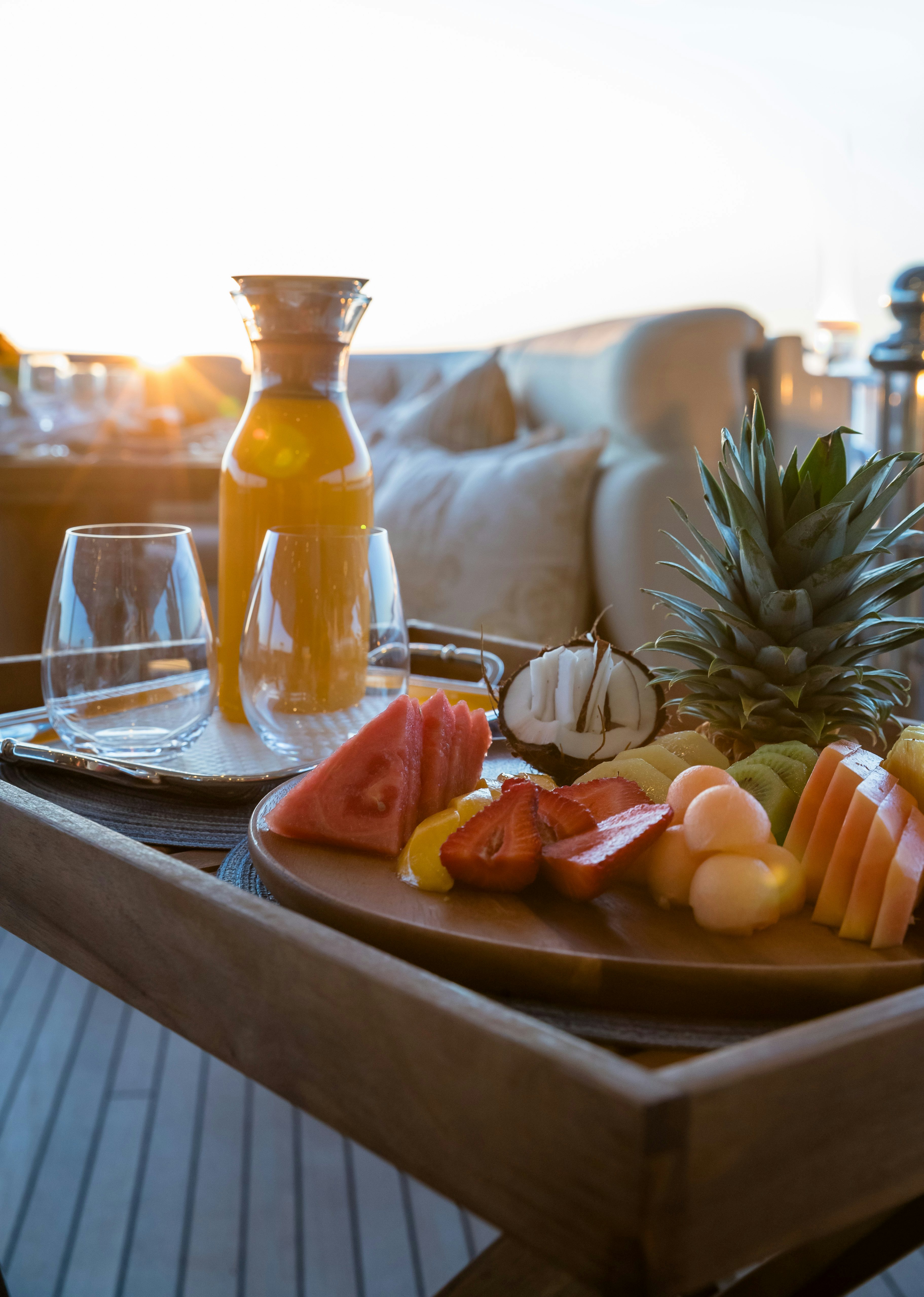 a plate of food aboard STARFIRE Yacht for Charter