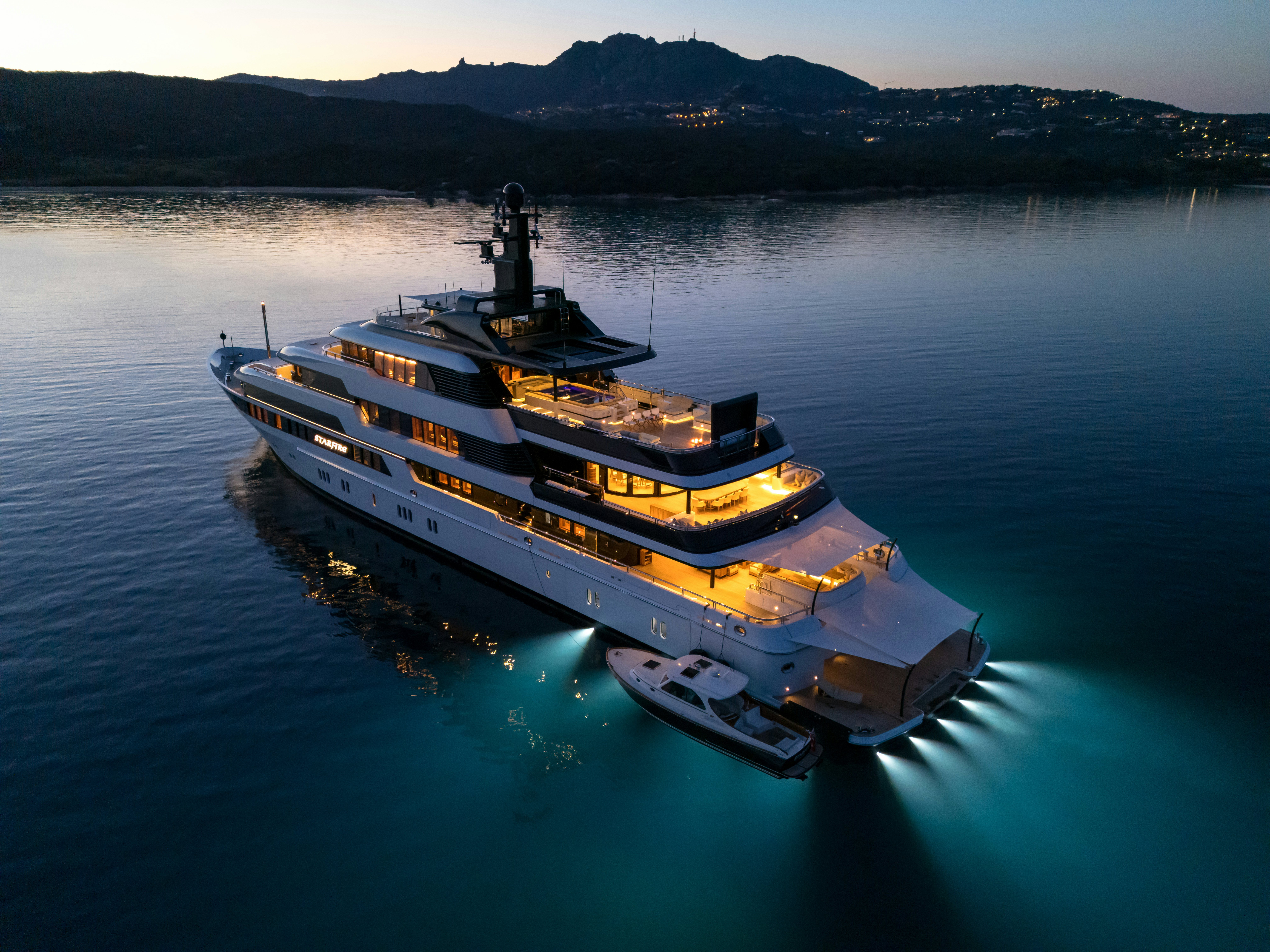 a ship on the water aboard STARFIRE Yacht for Charter