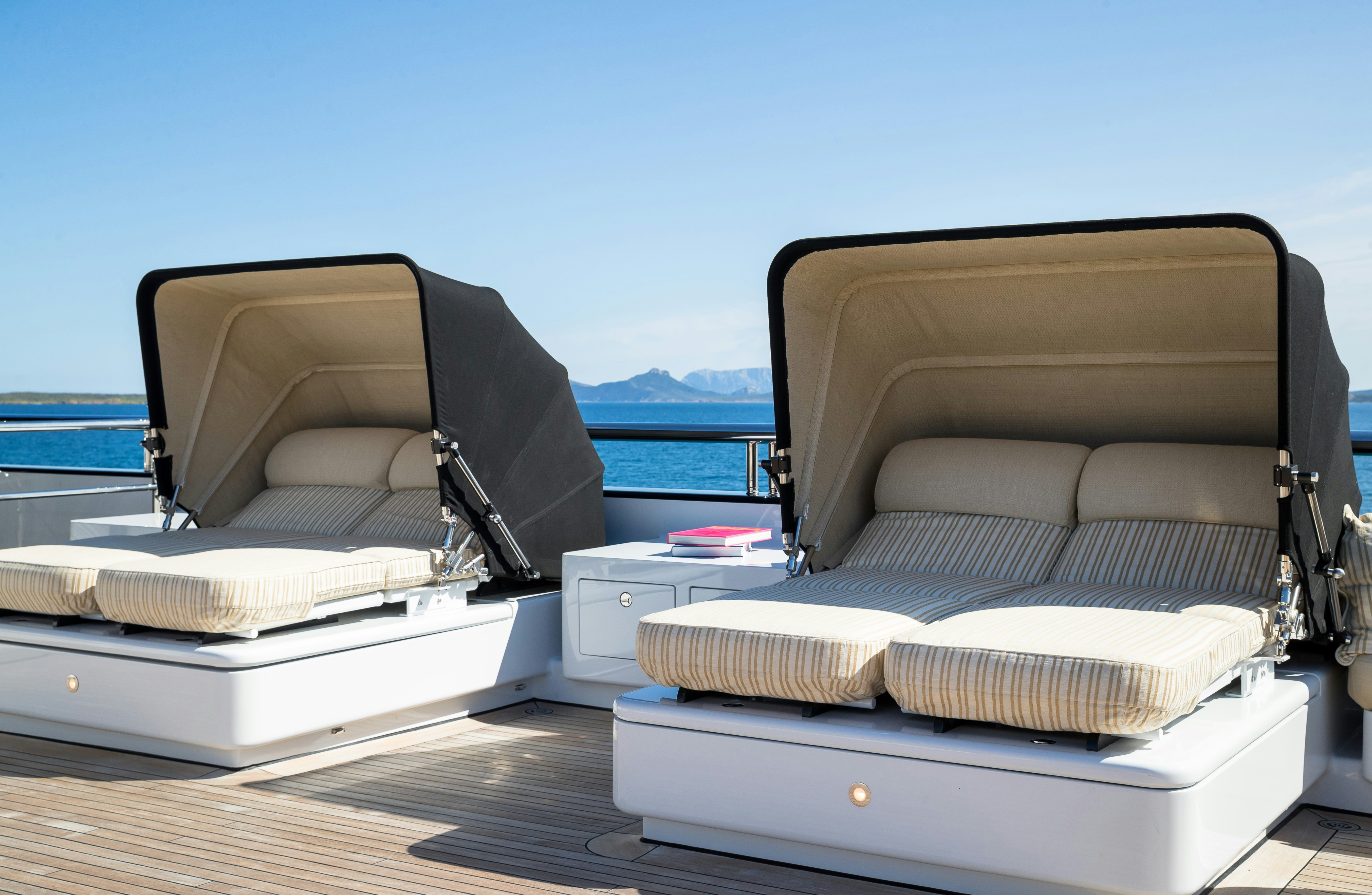 a boat on a deck aboard STARFIRE Yacht for Charter