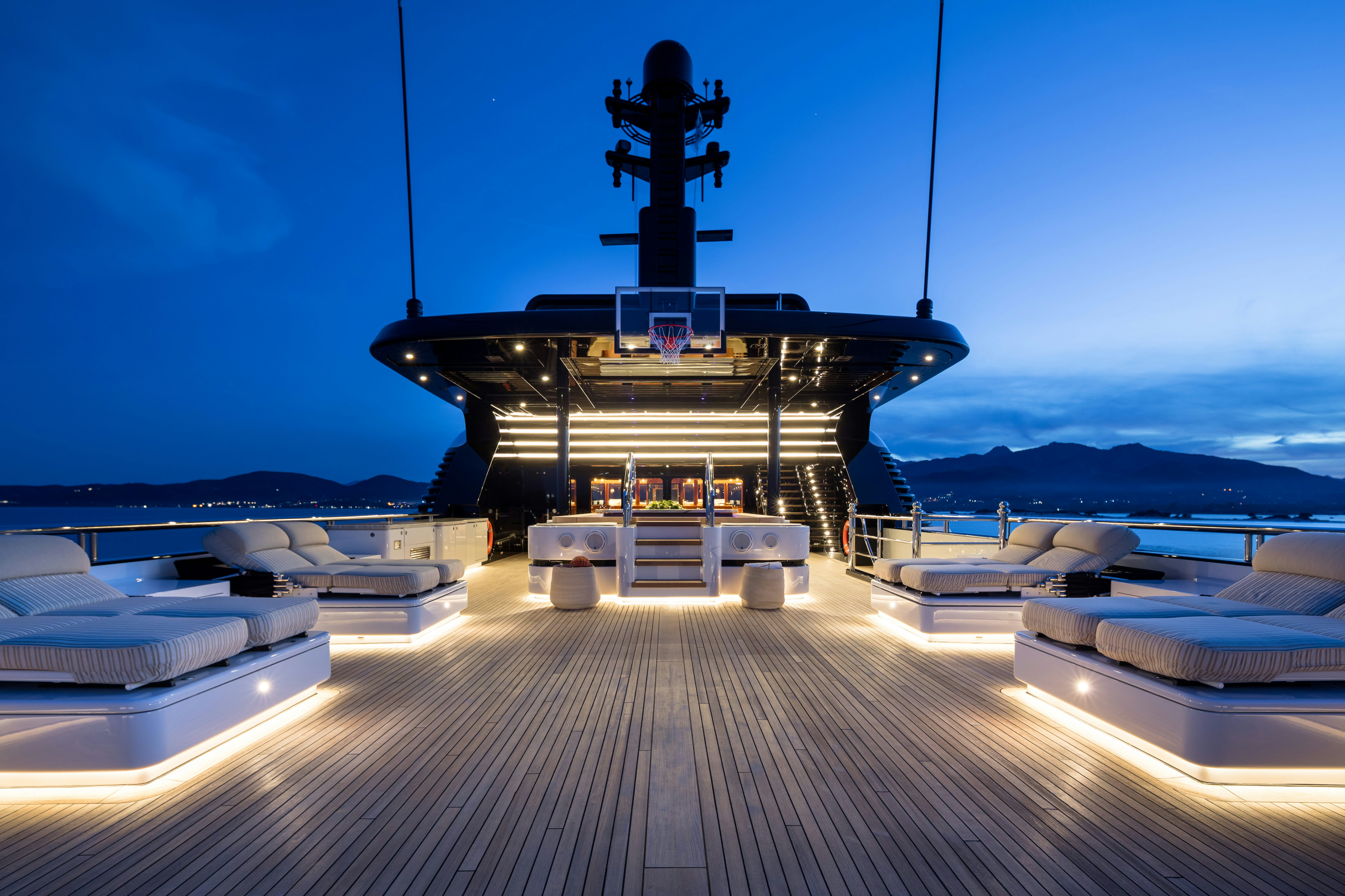 a large metal object on a deck aboard STARFIRE Yacht for Charter