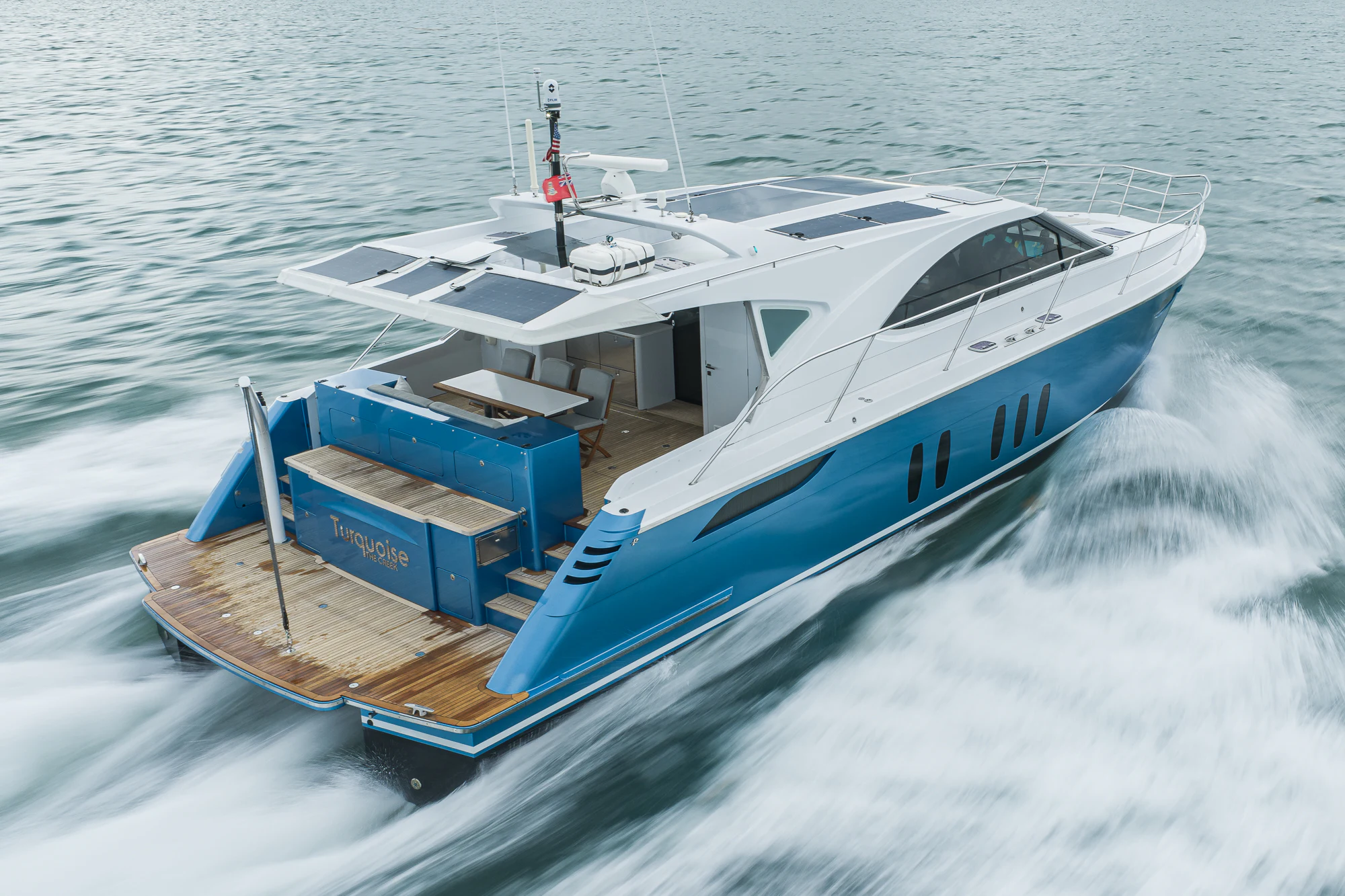 a boat on the water aboard TURQUOISE Yacht for Sale