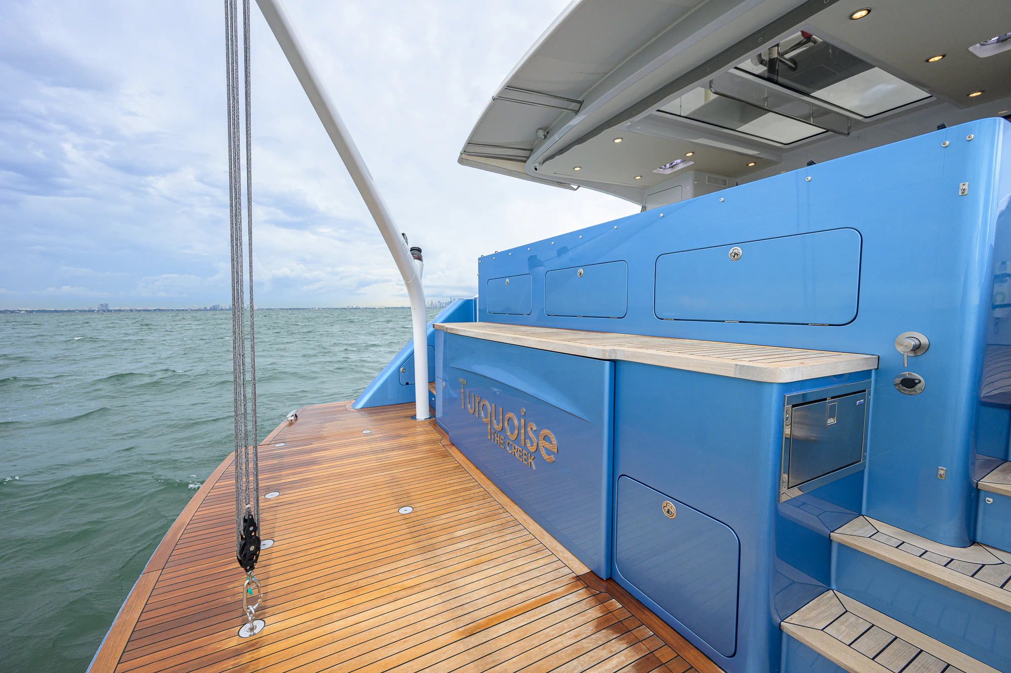 a boat on the water aboard TURQUOISE Yacht for Sale