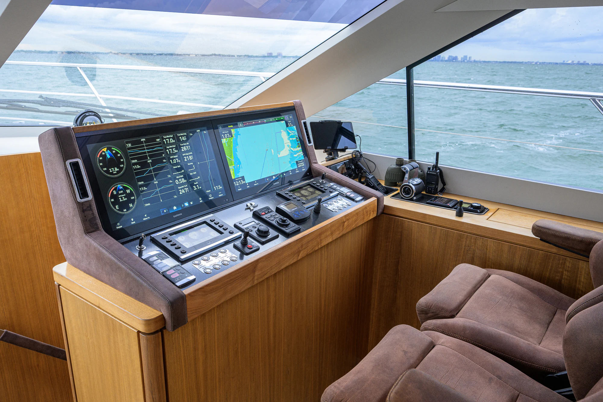 a control panel on a boat aboard TURQUOISE Yacht for Sale