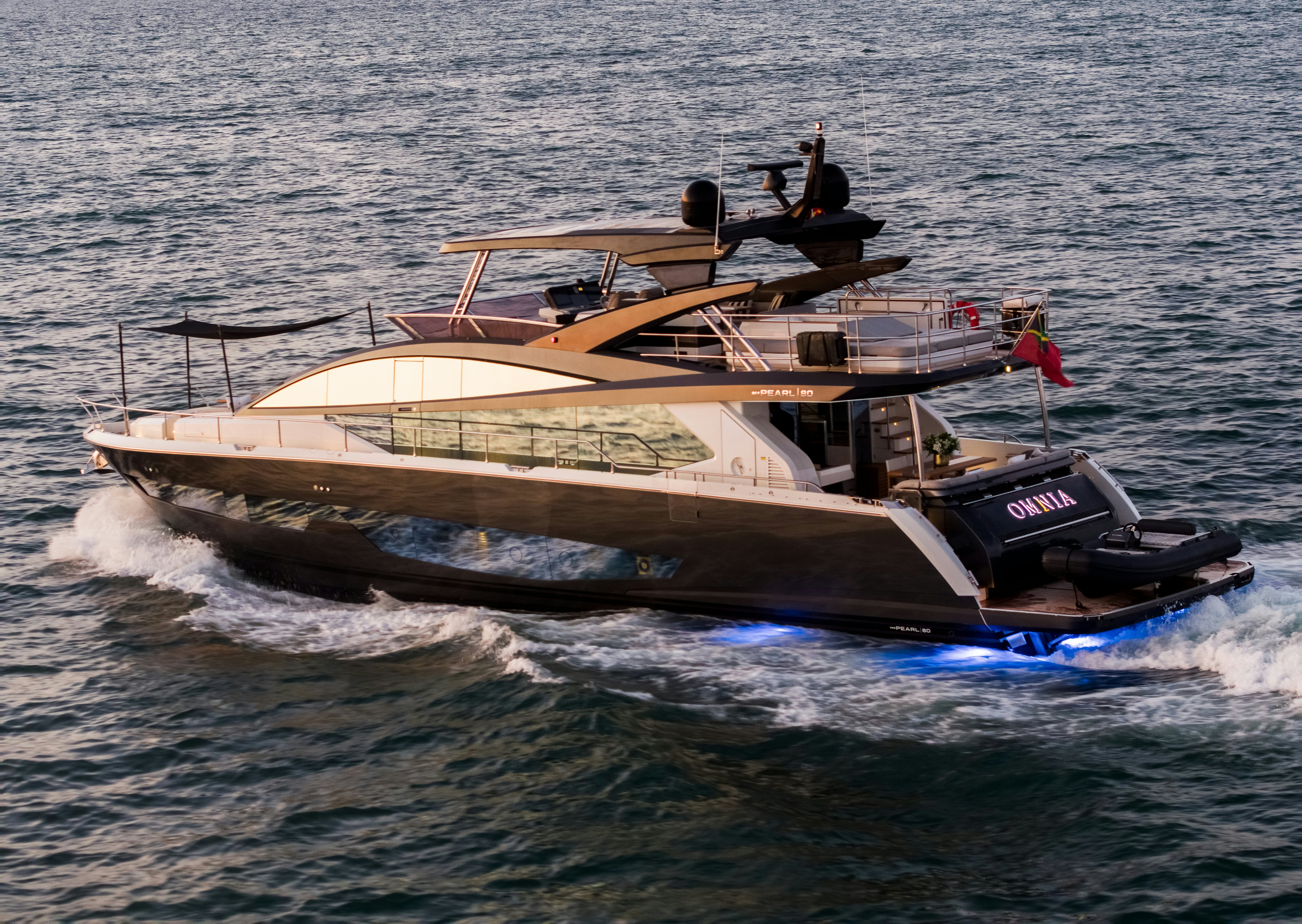 a boat on the water aboard OMNIA Yacht for Sale
