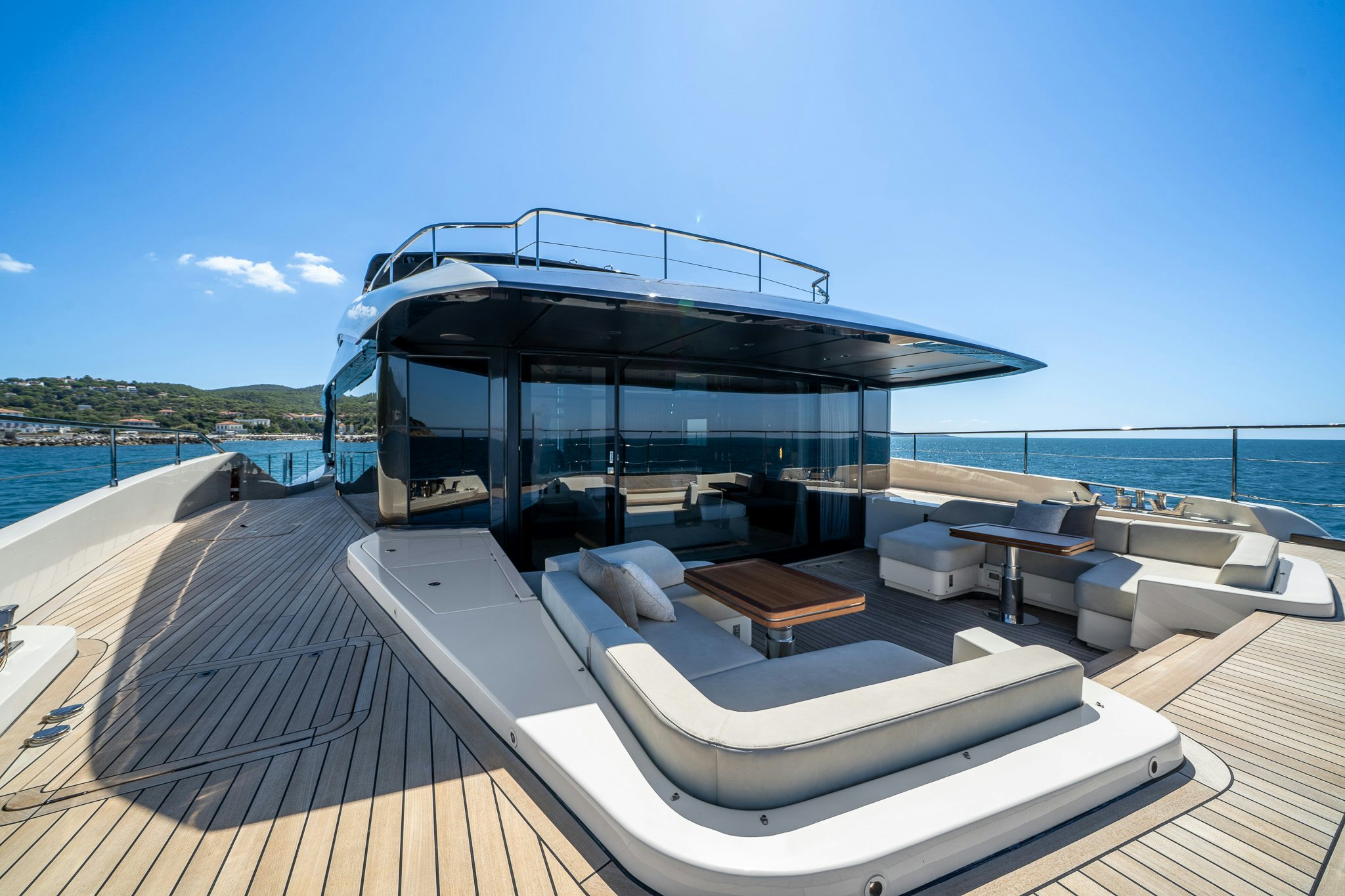 a boat on a deck aboard ACALI Yacht for Sale
