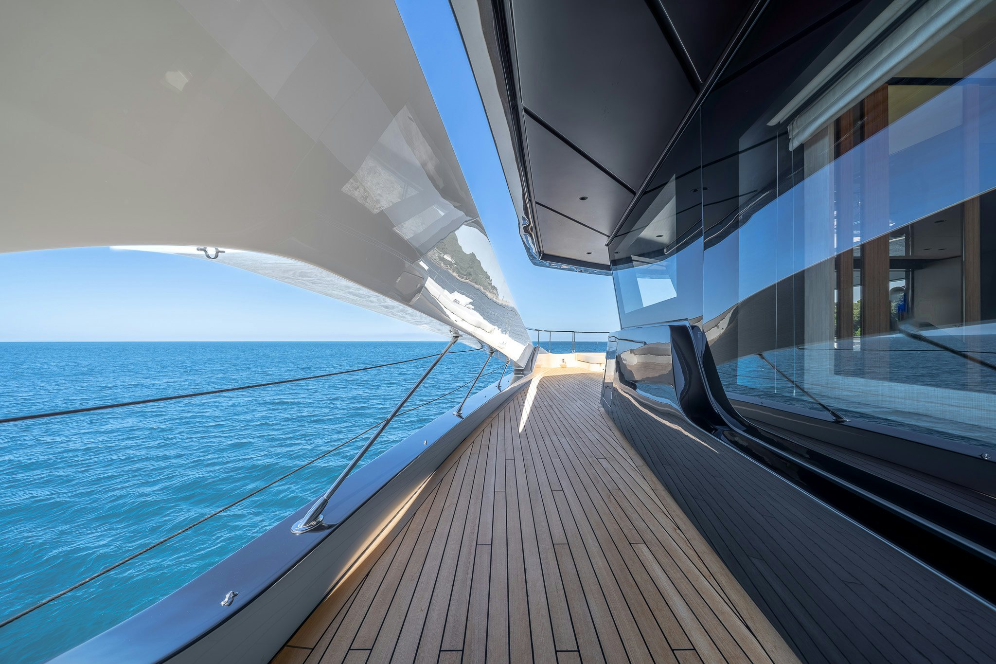 a deck of a boat aboard ACALI Yacht for Sale